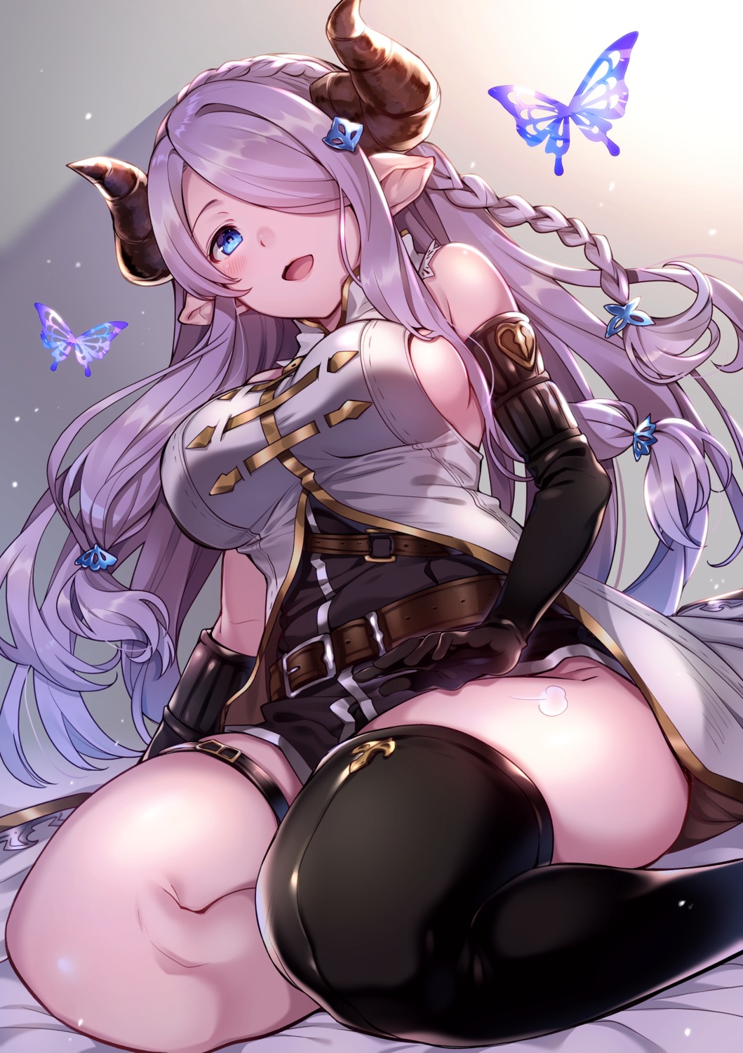 garter granblue_fantasy horns kat_(bu-kunn) narumeia_(granblue_fantasy) pointy_ears thighhighs