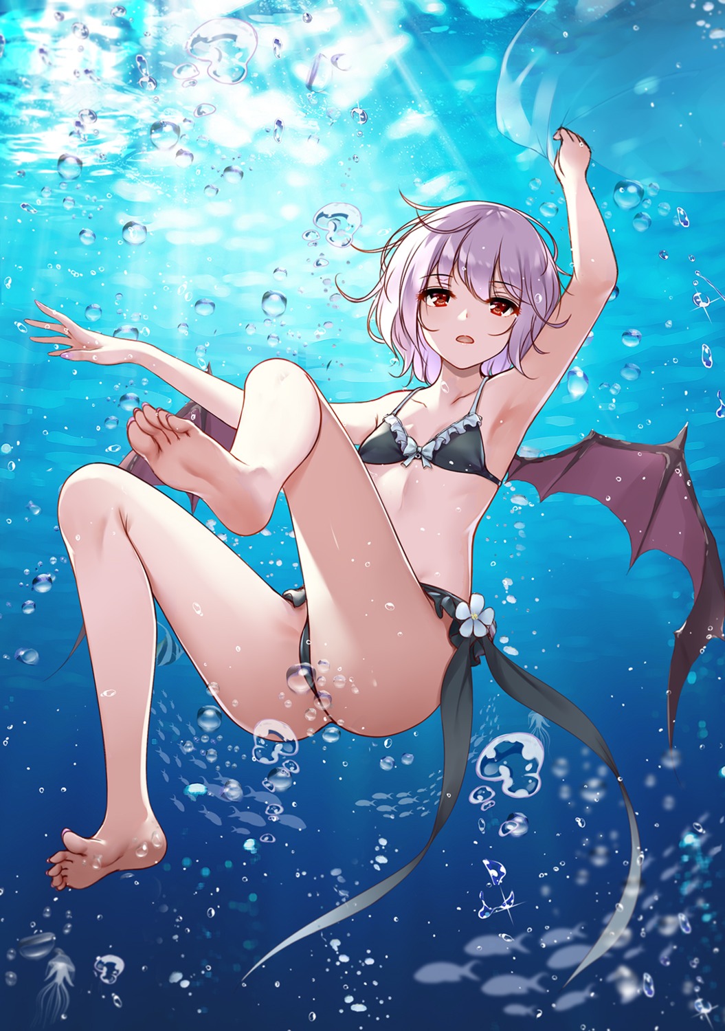 bikini cameltoe feet flan_(seeyouflan) remilia_scarlet swimsuits thong touhou wings