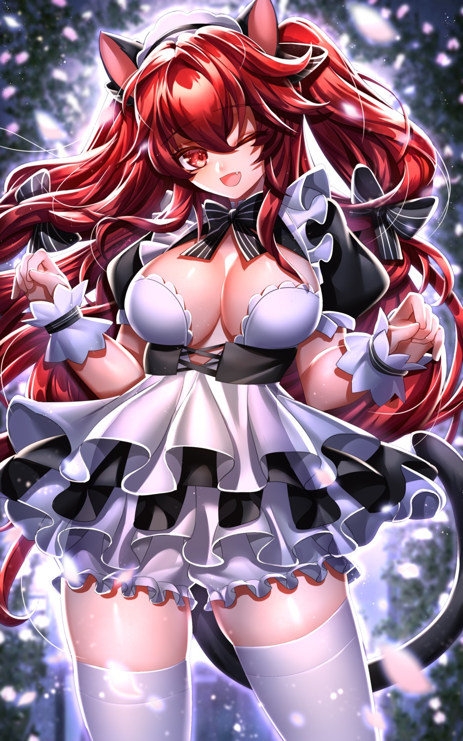 animal_ears been bloomers elesis elsword maid nekomimi no_bra tail thighhighs