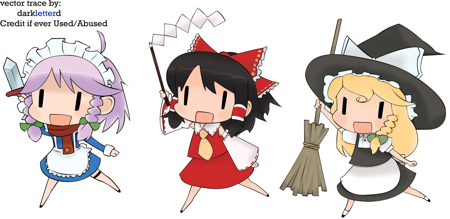 chibi hakurei_reimu izayoi_sakuya kirisame_marisa touhou watermark