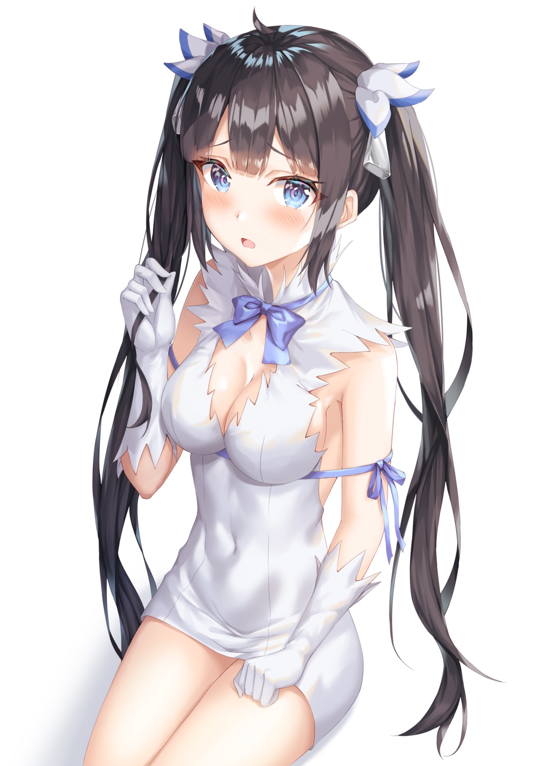 cleavage dress dungeon_ni_deai_wo_motomeru_no_wa_machigatteiru_darou_ka hestia_(danmachi) kokose no_bra