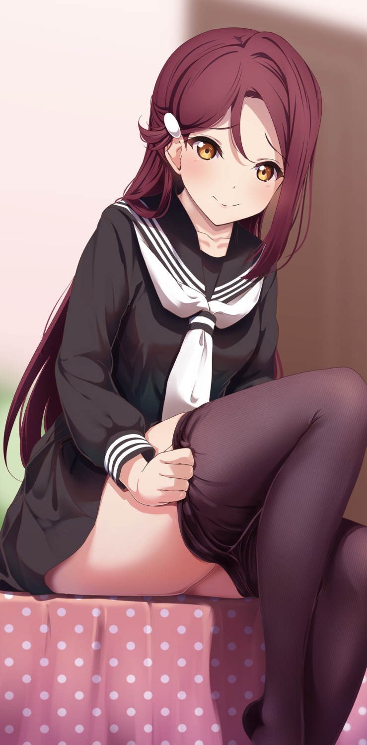 amaki-chan love_live!_sunshine!! pantyhose sakurauchi_riko seifuku undressing