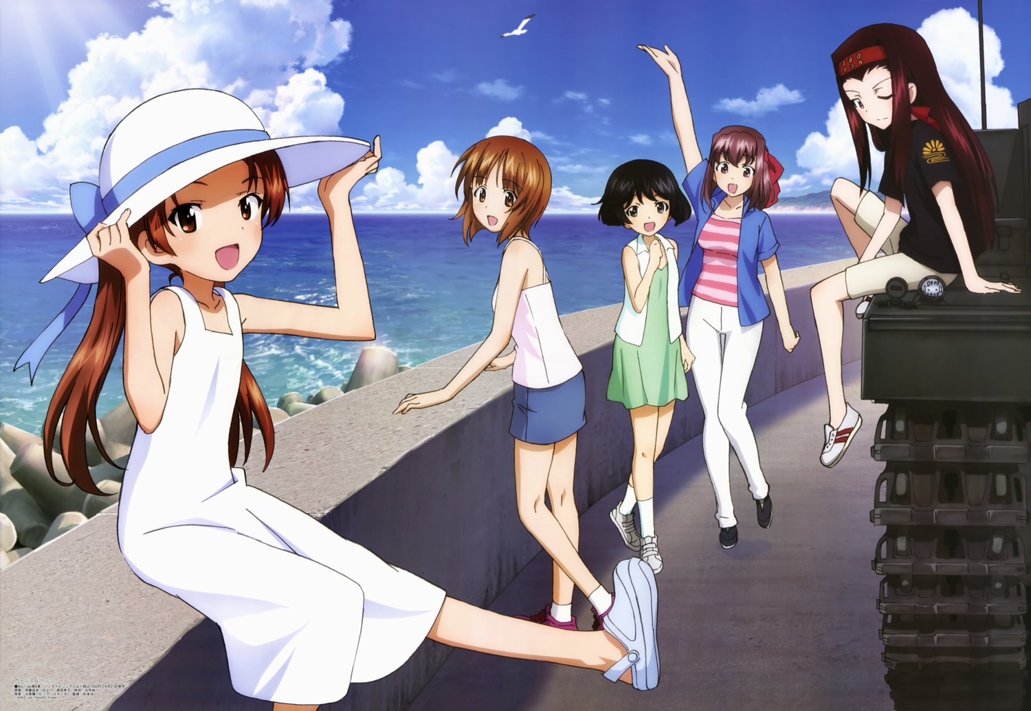 dress girls_und_panzer itou_takeshi kadotani_anzu kondou_taeko nishizumi_miho saemonza summer_dress utsugi_yuuki