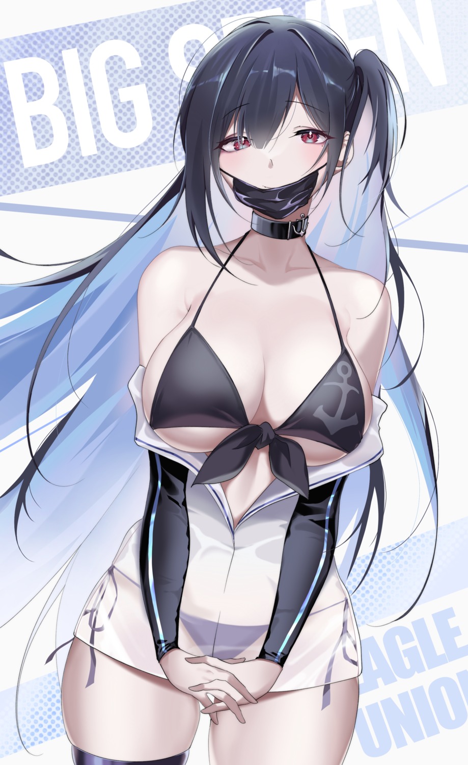 azur_lane bikini open_shirt oxygen_mask_(oxygenmask233) see_through swimsuits thighhighs west_virginia_(azur_lane)