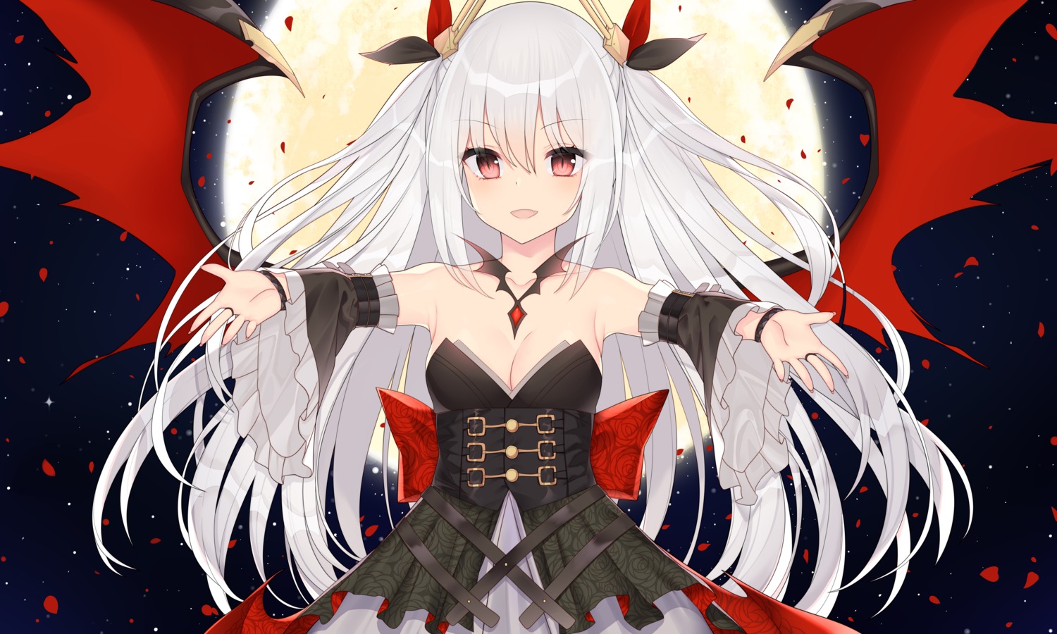 azur_lane cleavage jyt vampire_(azur_lane) wings