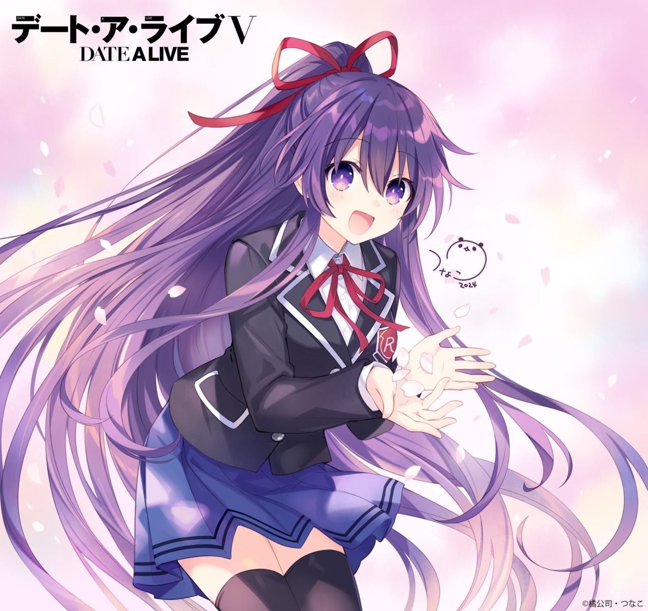 date_a_live seifuku skirt_lift thighhighs tsunako yatogami_tooka