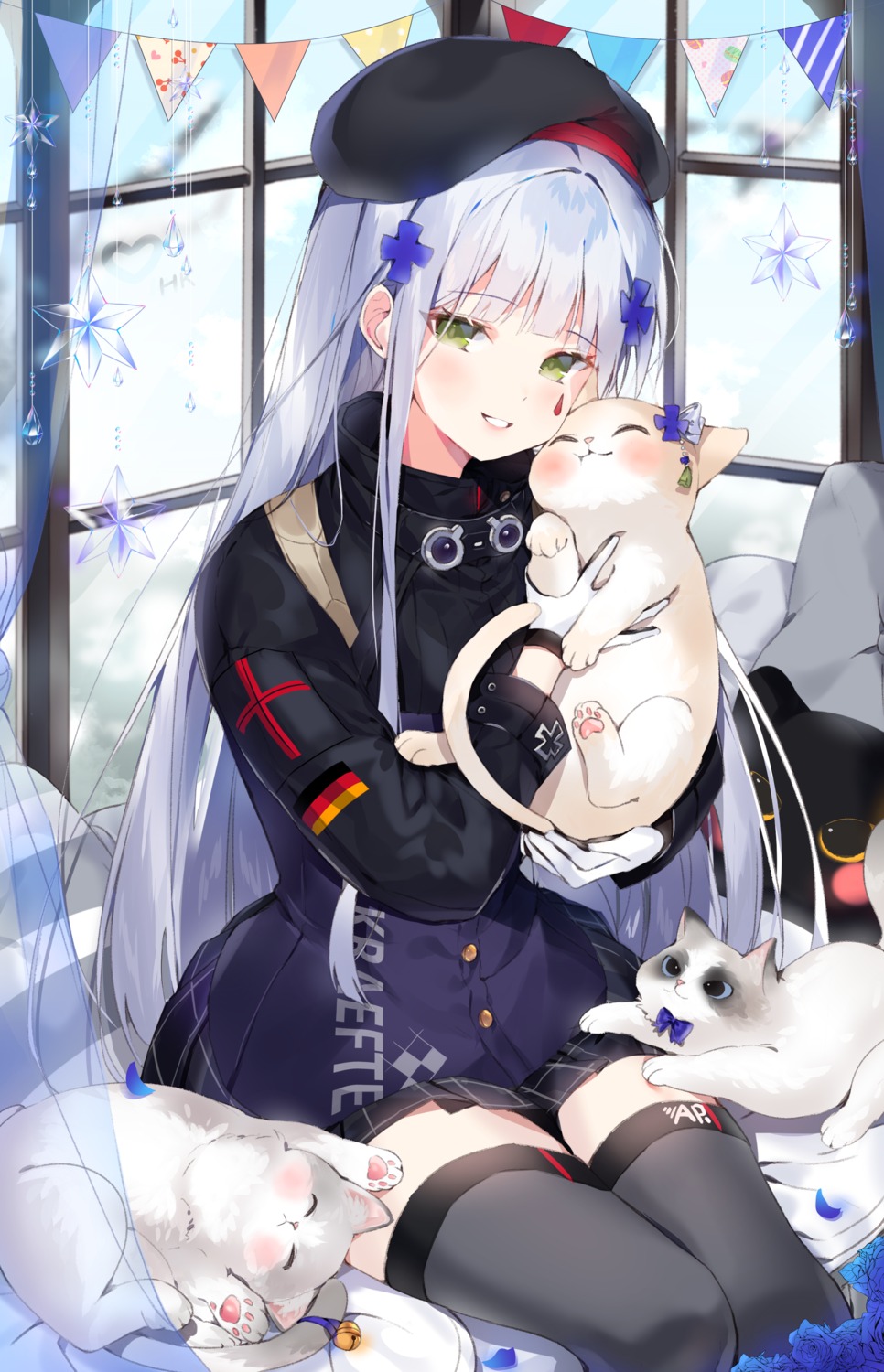 girls_frontline hk416_(girls_frontline) neko sayan thighhighs