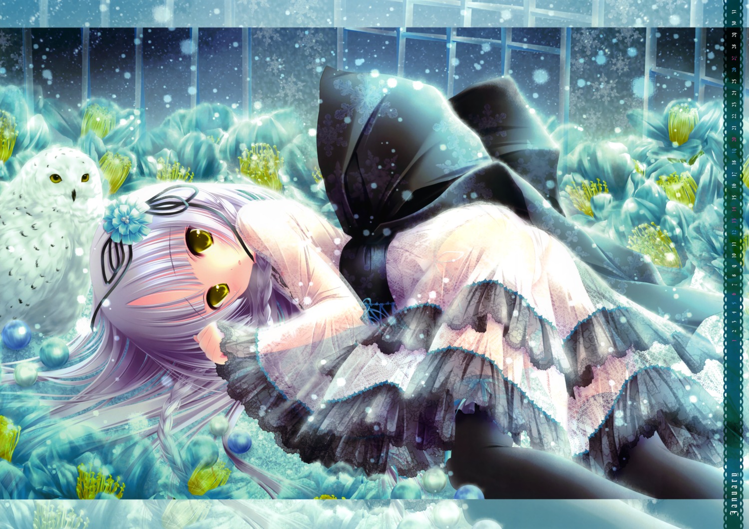 calendar lolita_fashion pantsu see_through string_panties thighhighs tinkle wa_lolita