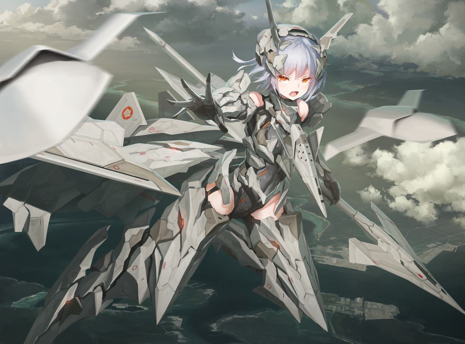 ace_combat ace_combat_7 anthropomorphization mecha_musume stockings thighhighs tom-neko_(zamudo_akiyuki) weapon