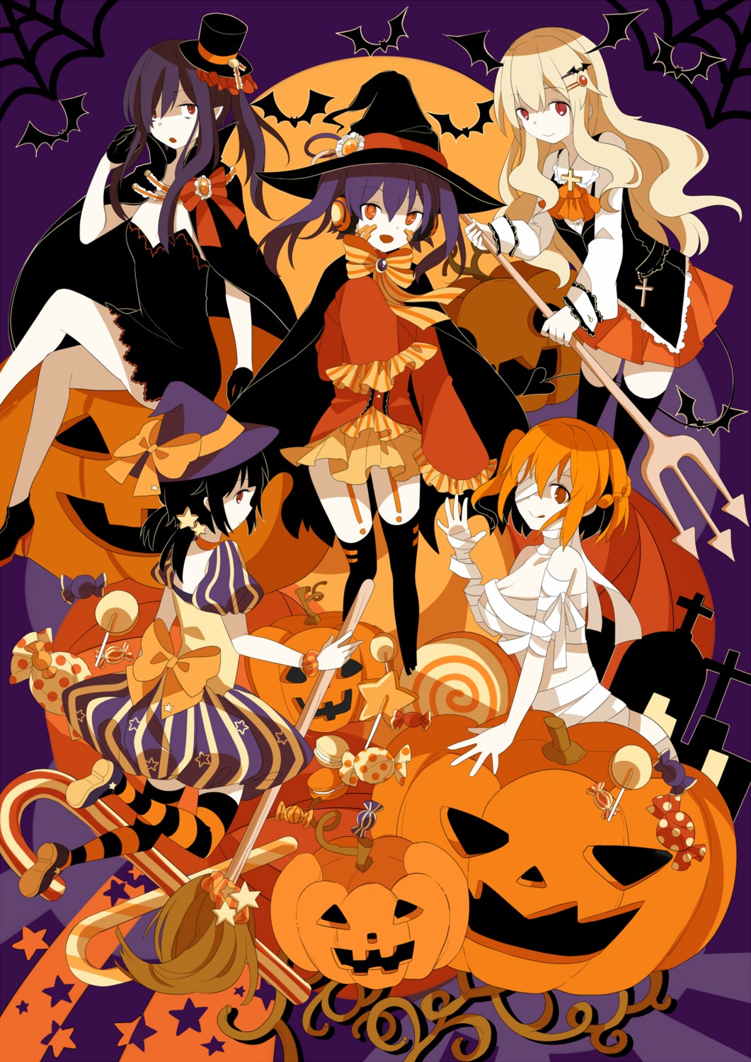 bandages halloween sumi_mi thighhighs witch