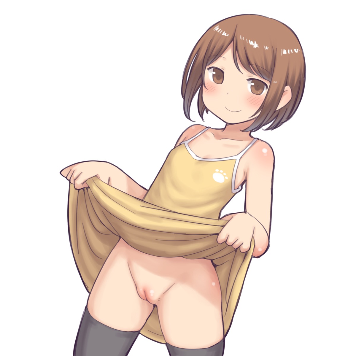 aaaa_(quad-a) dress loli nopan pussy skirt_lift thighhighs uncensored