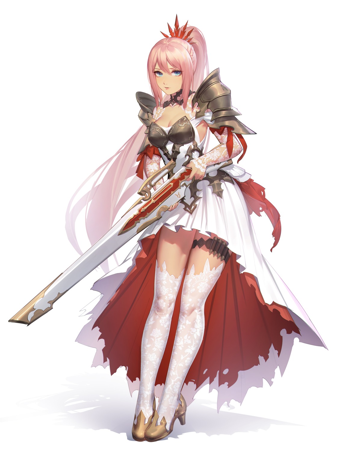 armor cleavage dress garter gun heels q18607 shionne_imeris tales_of tales_of_arise thighhighs torn_clothes