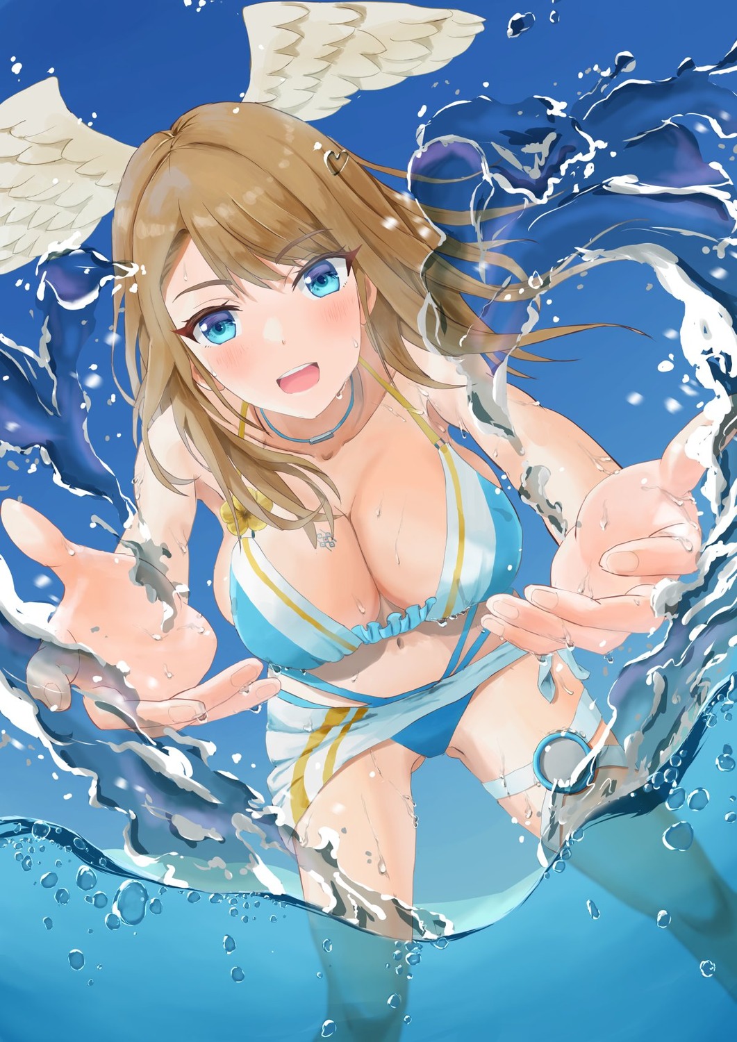 bikini eunie garter sawayakakatsud_(gutei3) swimsuits tattoo wet wings xenoblade xenoblade_chronicles_3