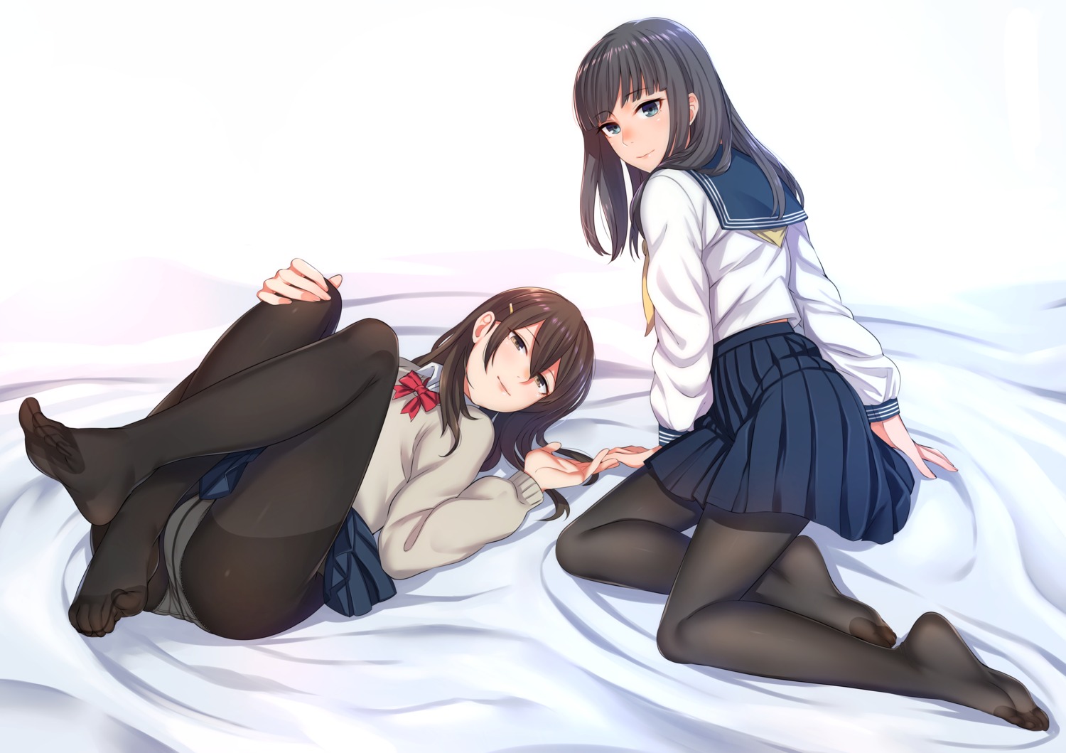 feet kyuuso_inukami pantsu pantyhose seifuku sweater