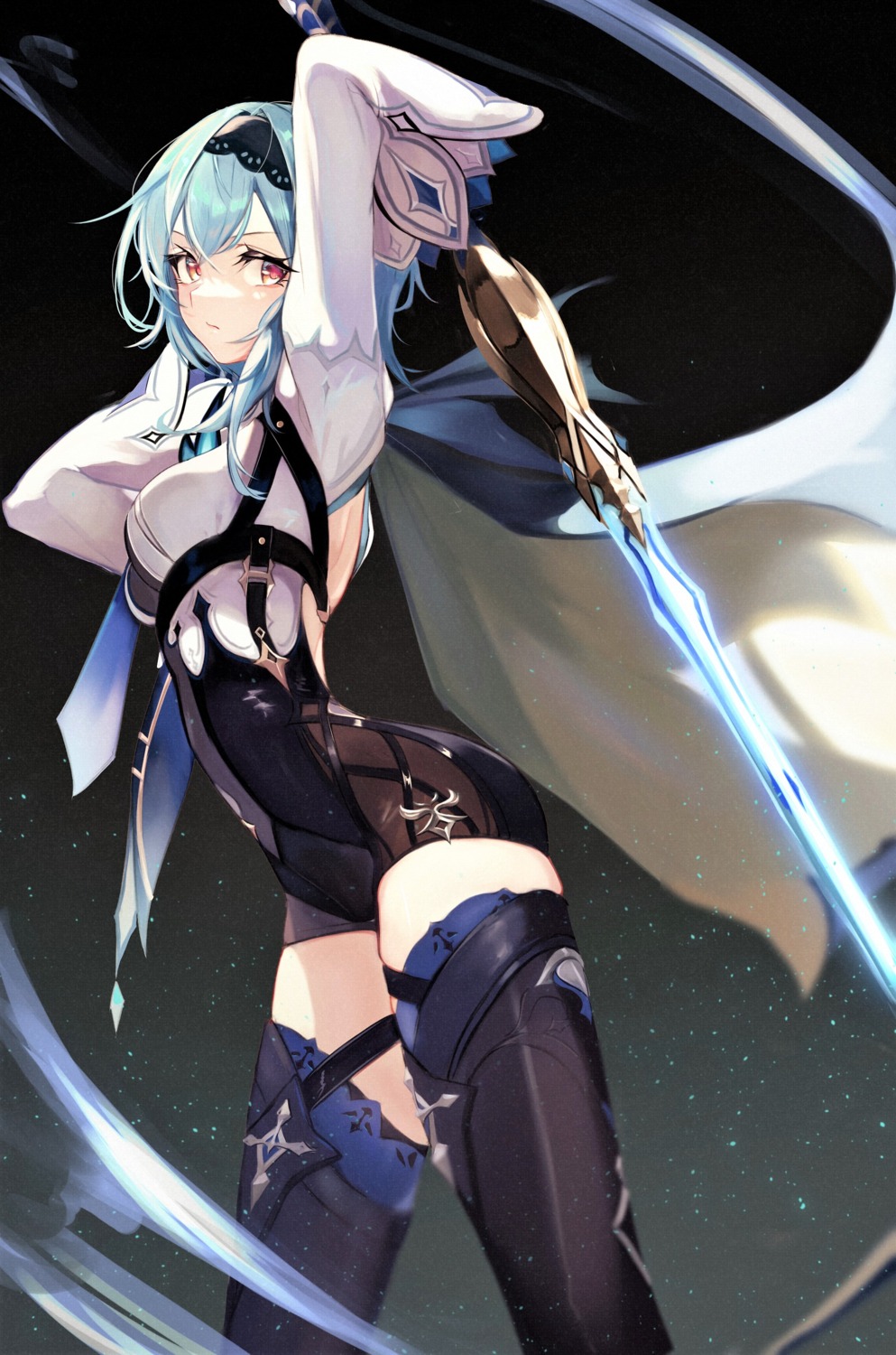 eula garter genshin_impact lumo_1121 sword thighhighs