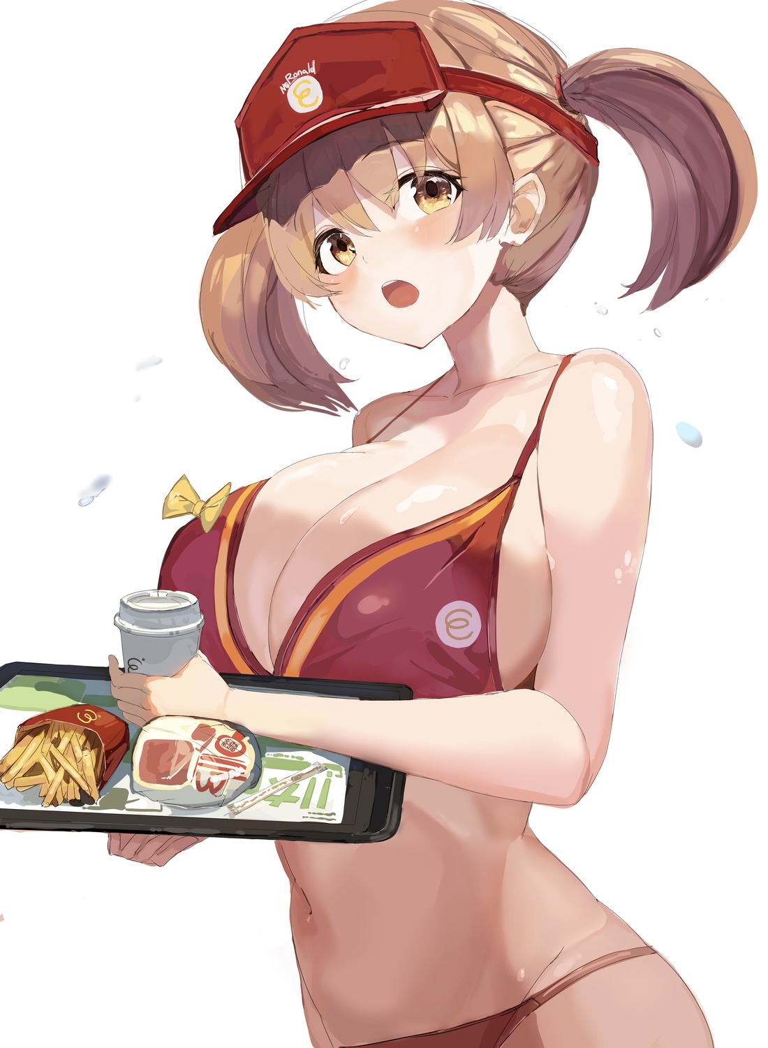 bikini hataraku_maou-sama! narisu sasaki_chiho swimsuits waitress wet