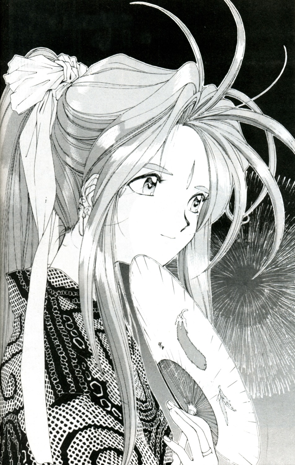 ah_my_goddess belldandy fujishima_kousuke monochrome