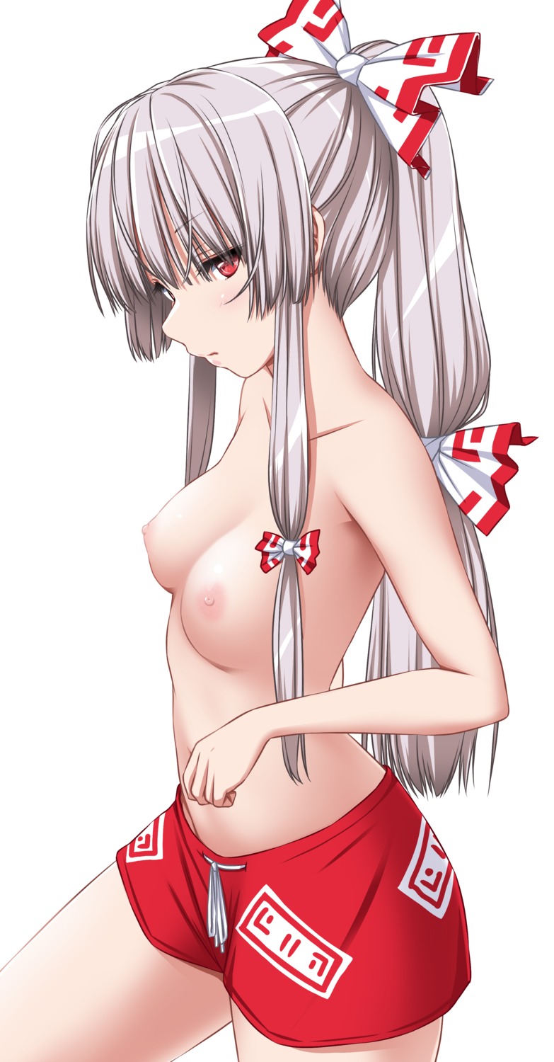 fujiwara_no_mokou nipples nori_tamago topless touhou
