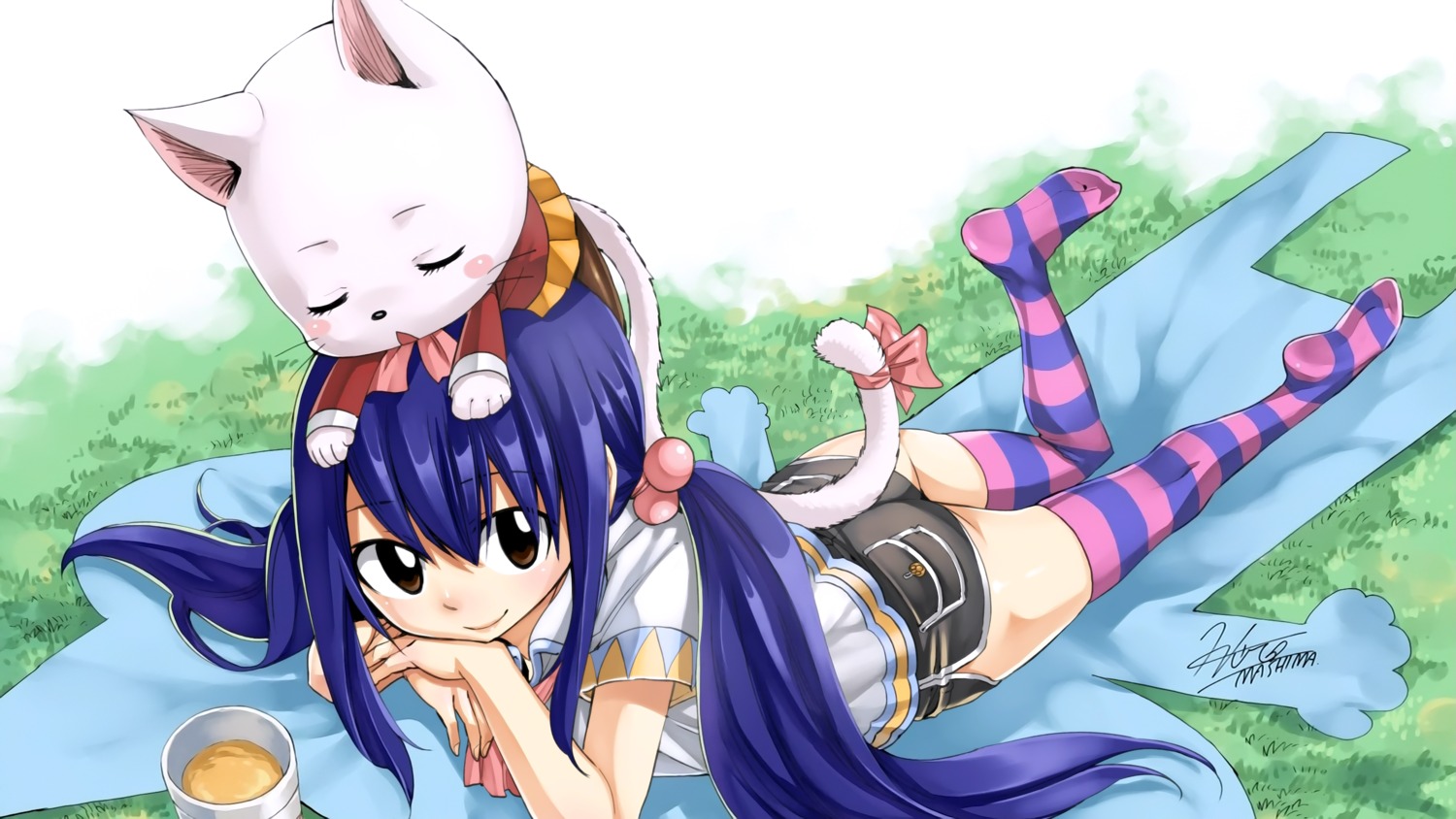 ass charle fairy_tail mashima_hiro thighhighs wendy_marvell