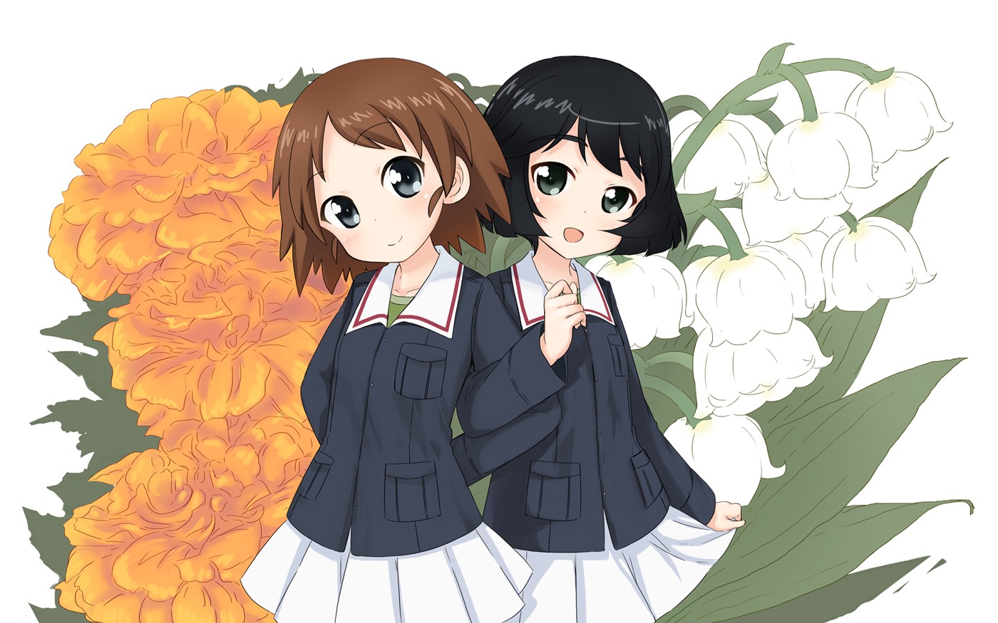 abe_kanari girls_und_panzer sakaguchi_karina uniform utsugi_yuuki
