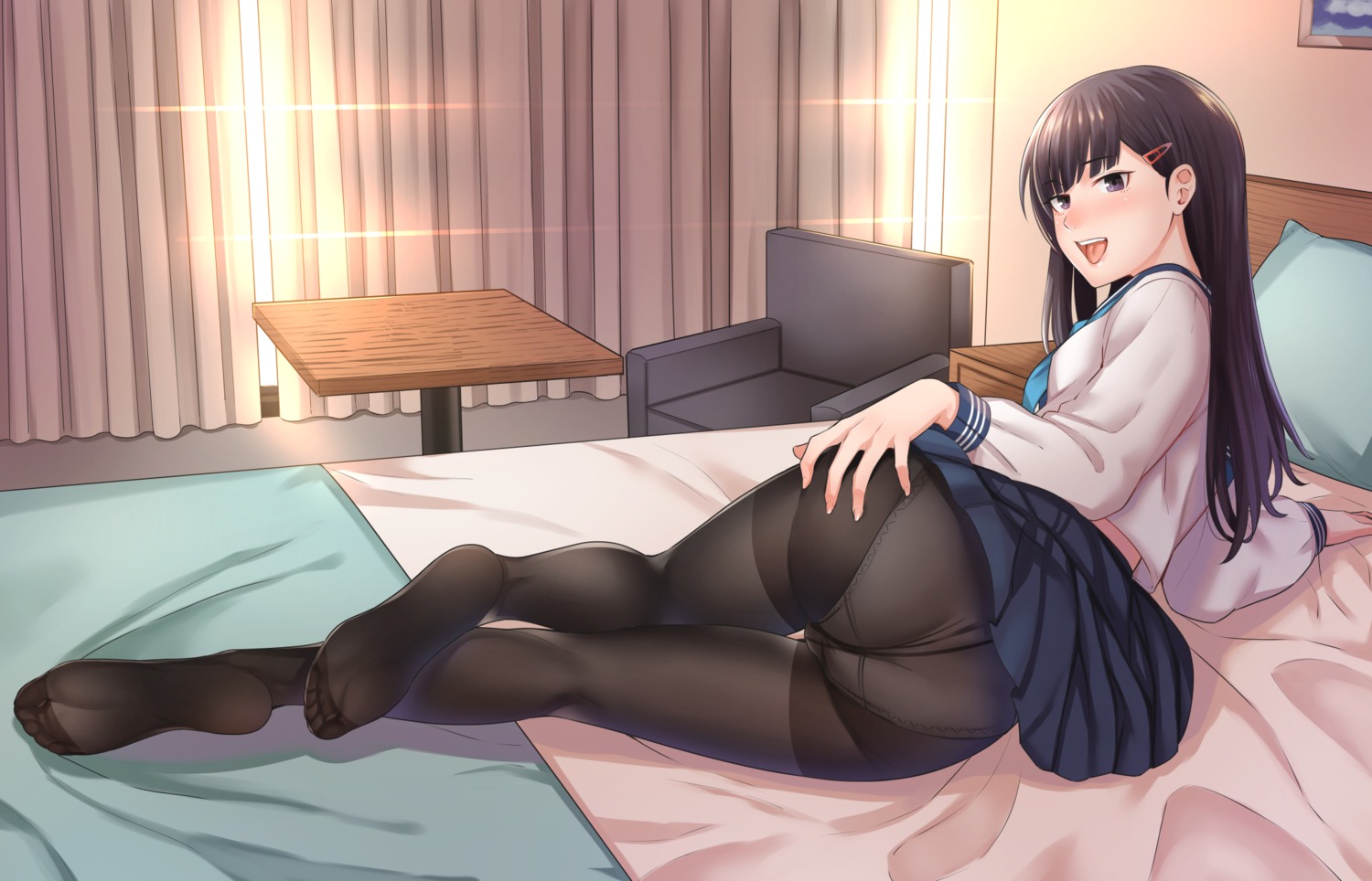 ass feet kyuuso_inukami pantsu pantyhose seifuku