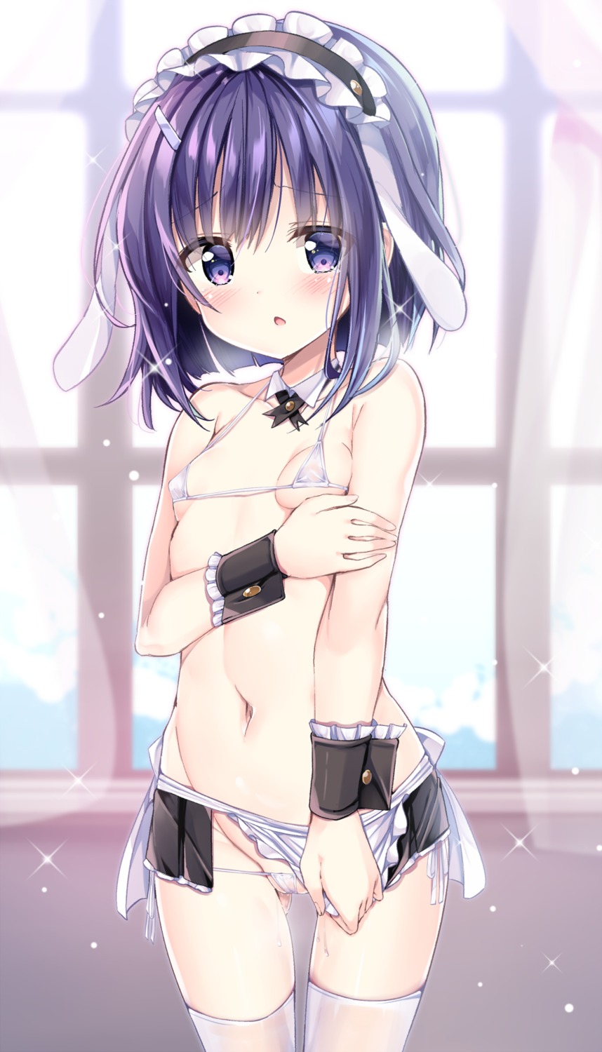 bikini cameltoe erect_nipples fuiba_fuyu gochuumon_wa_usagi_desu_ka? kurou_(quadruple_zero) loli see_through swimsuits thighhighs