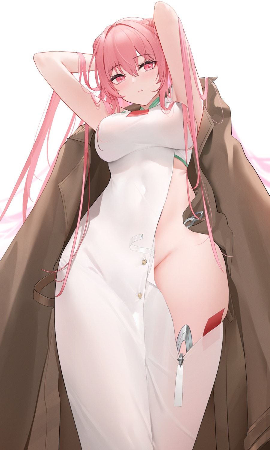 asian_clothes azur_lane nopan perseus_(azur_lane) qing_wu see_through wardrobe_malfunction