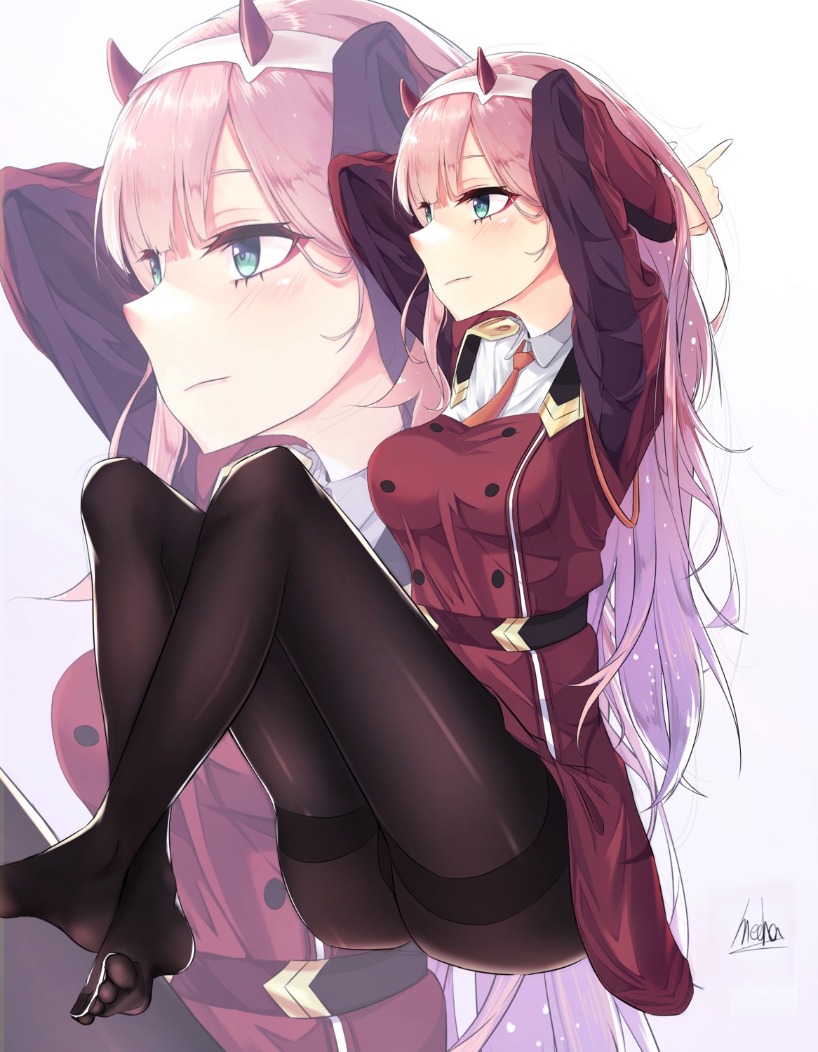 Darling In The Franxx Zero Two Darling In The Franxx Feet Horns Pantyhose Tagme Uniform