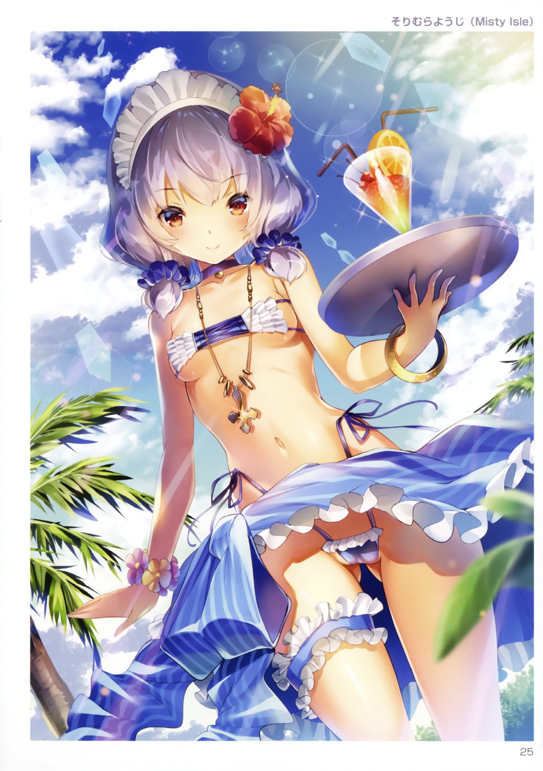 bikini cameltoe garter maid misty_isle sorimura_youji swimsuits toranoana waitress