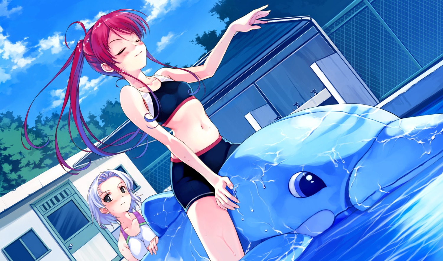 abhar deep_blue_sky_&_pure_white_wings game_cg hanami_mar'ya misaki_kurehito miyamae_tomoka swimsuits