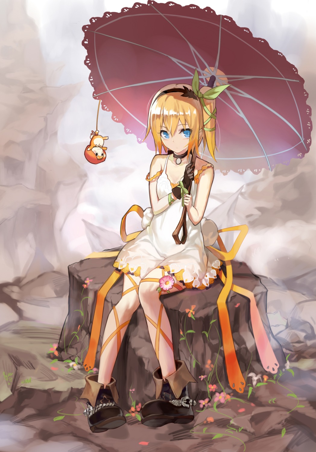 cleavage dress edna kamisa tales_of tales_of_zestiria umbrella