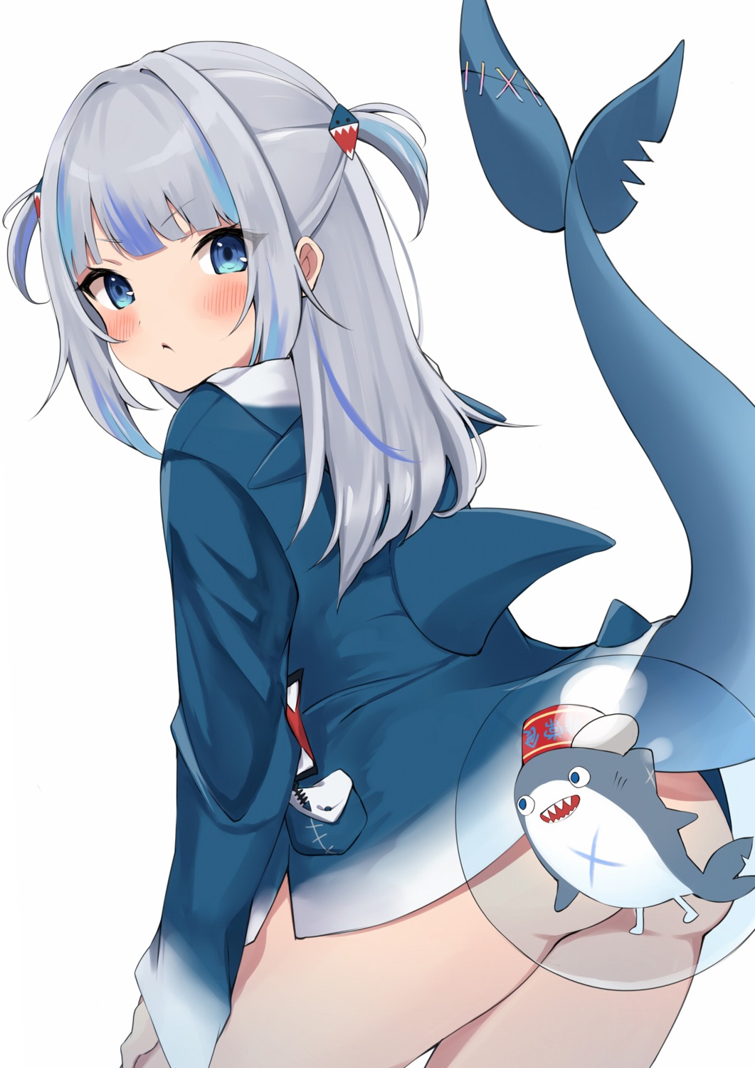 ass bottomless gawr_gura hololive hololive_english loli rikotan tail