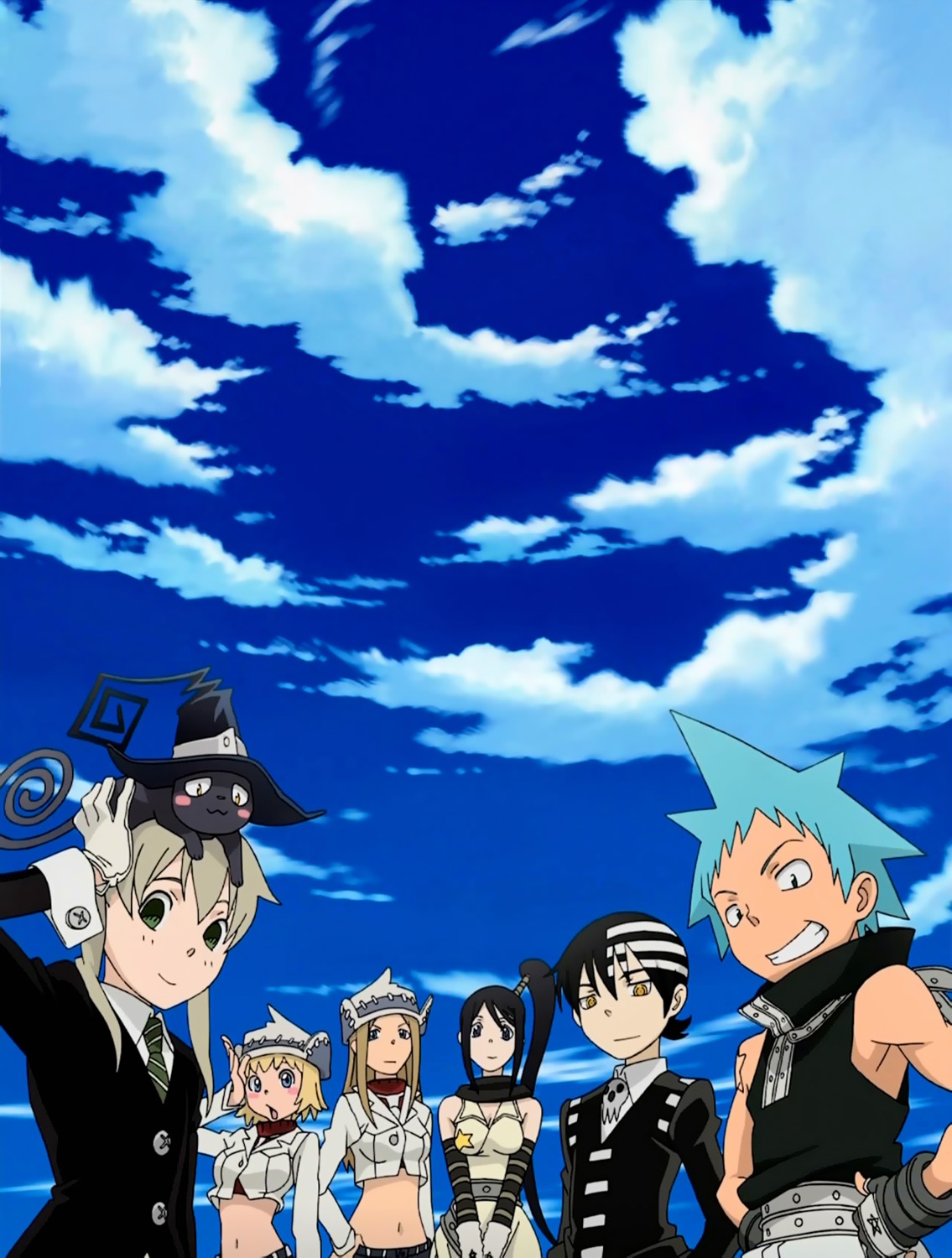 black_star blair cap death_the_kid elizabeth_thompson maka_albarn nakatsukasa_tsubaki patricia_thompson soul_eater