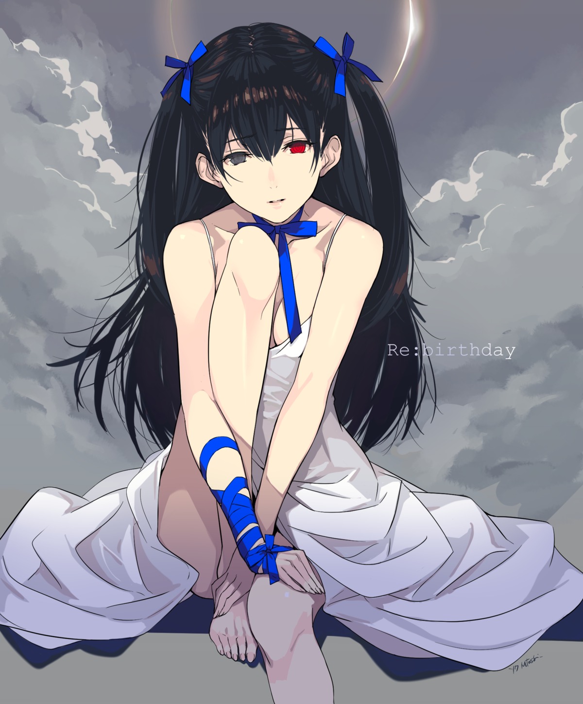 dress feet heterochromia kagetomo_midori