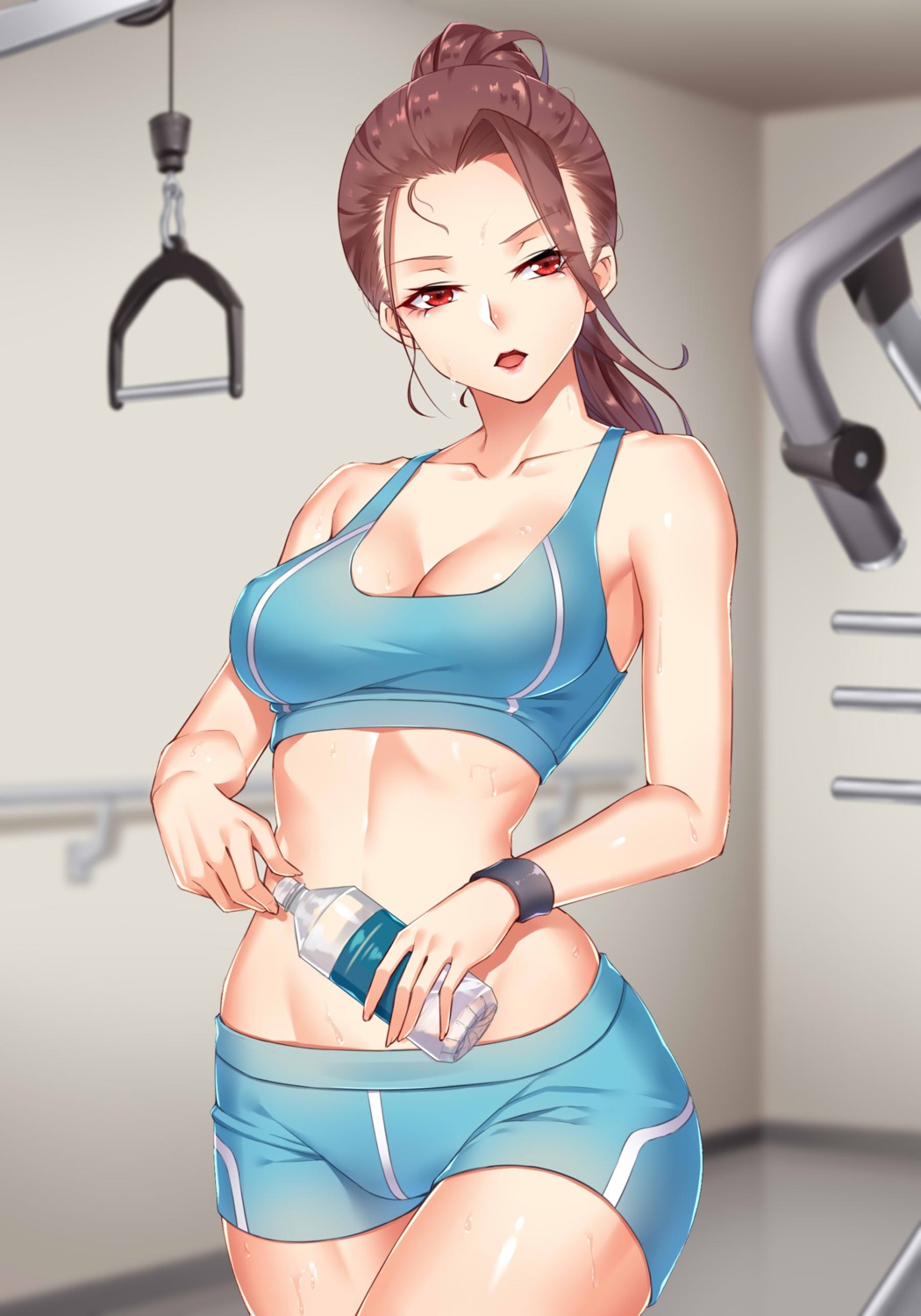 cleavage gym_uniform wet yi_mian