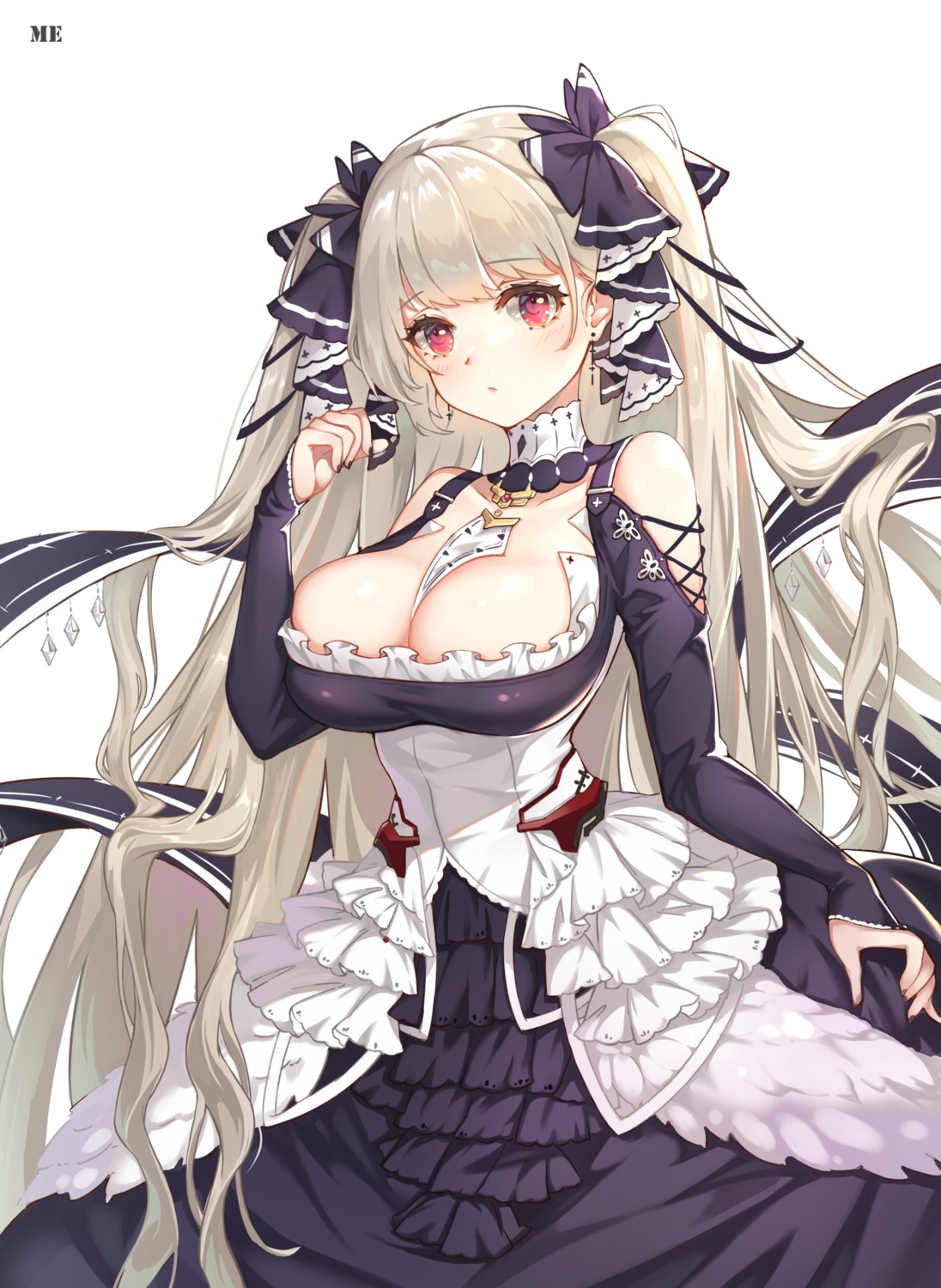 azur_lane dress formidable_(azur_lane) gothic_lolita lolita_fashion melailai no_bra