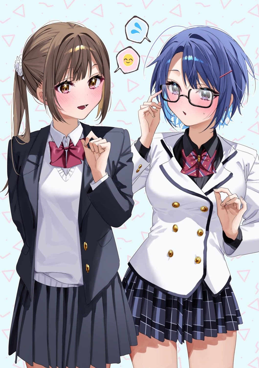 [rouhou]_ore_no_iinazuke_ni_natta_jimiko_ie_dewa_kawaii_shikanai. chigusa_minori crossover himeno_akira jitsu_wa_imouto_deshita. megane seifuku sweater watanae_yuuka