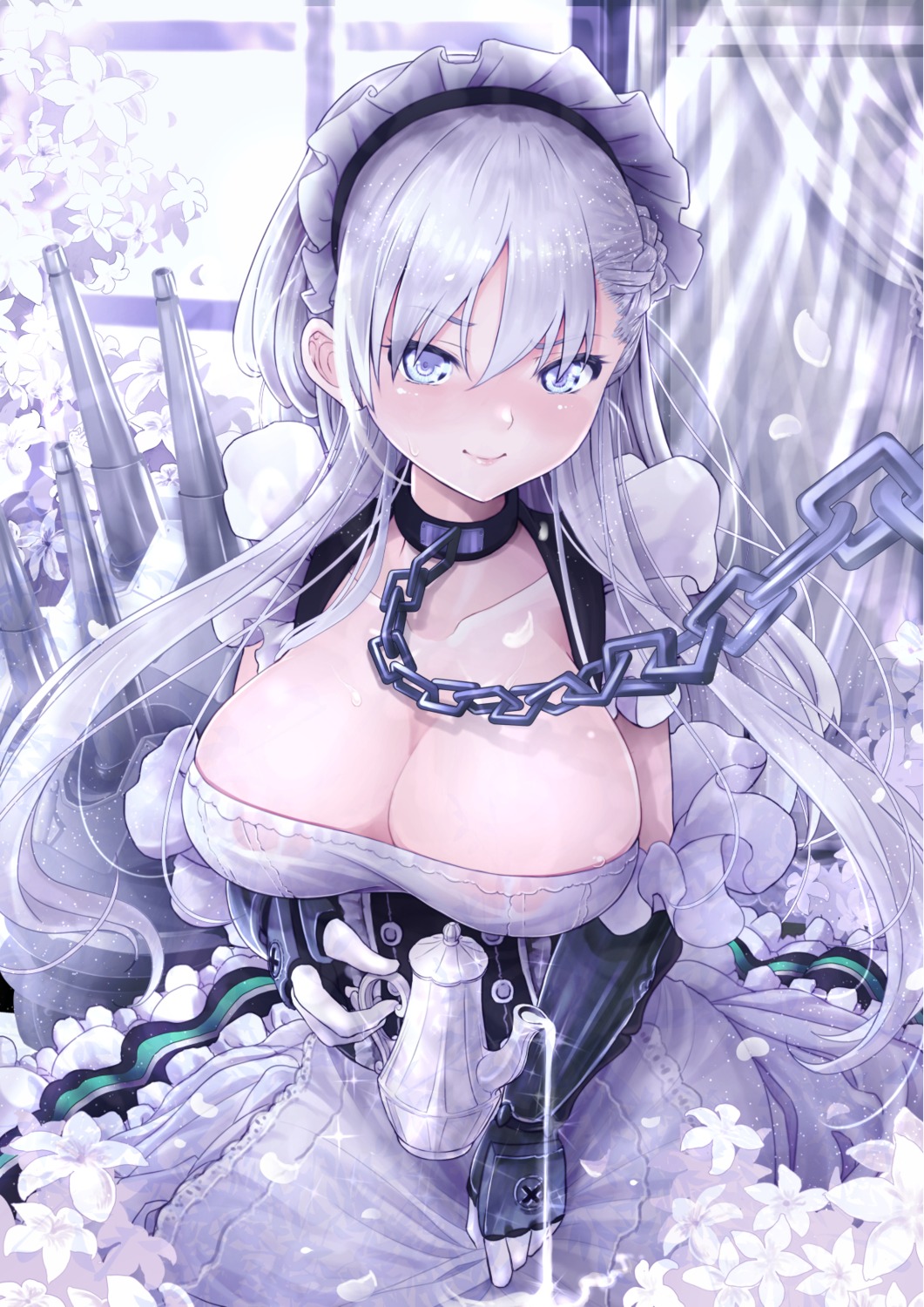 azur_lane belfast_(azur_lane) cleavage maid momin