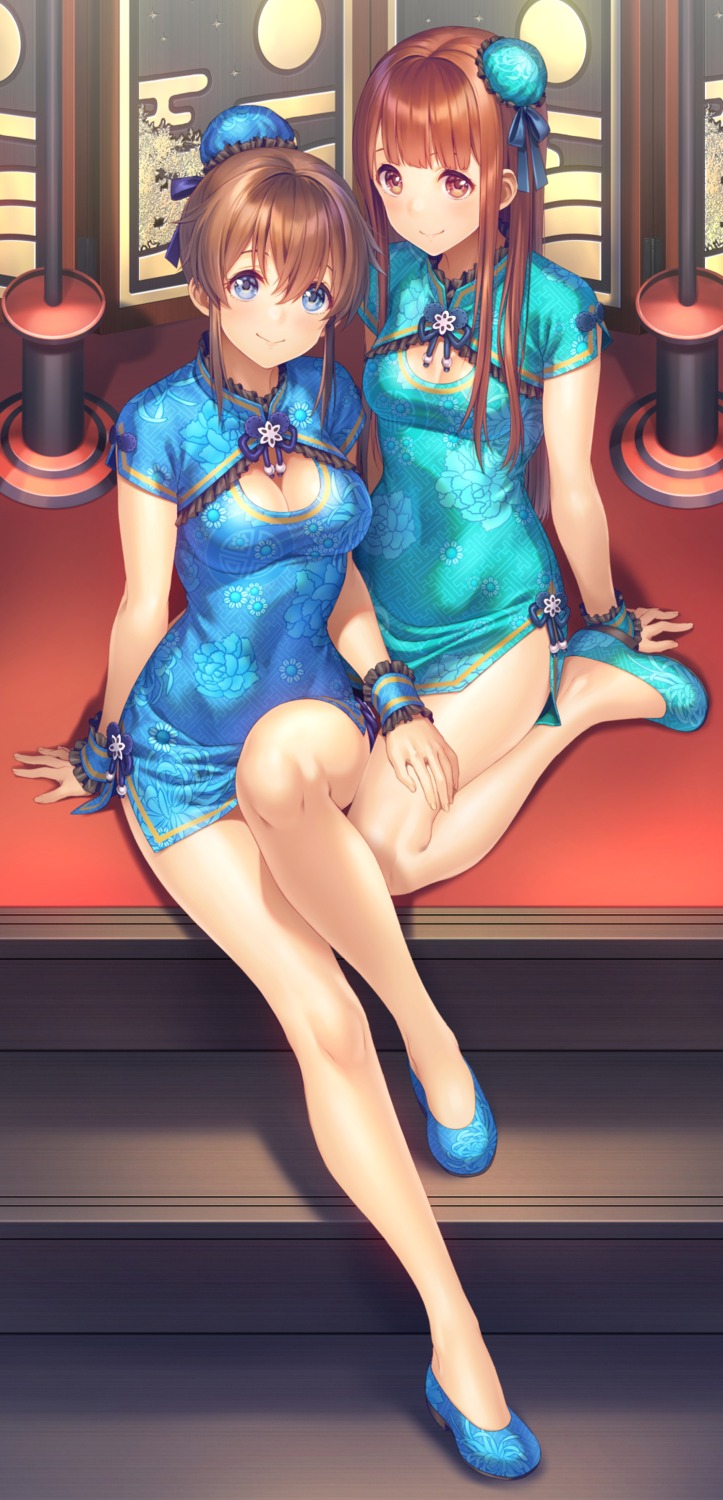 chinadress cleavage nanaran satake_minako skirt_lift tanaka_kotoha the_idolm@ster the_idolm@ster_million_live!