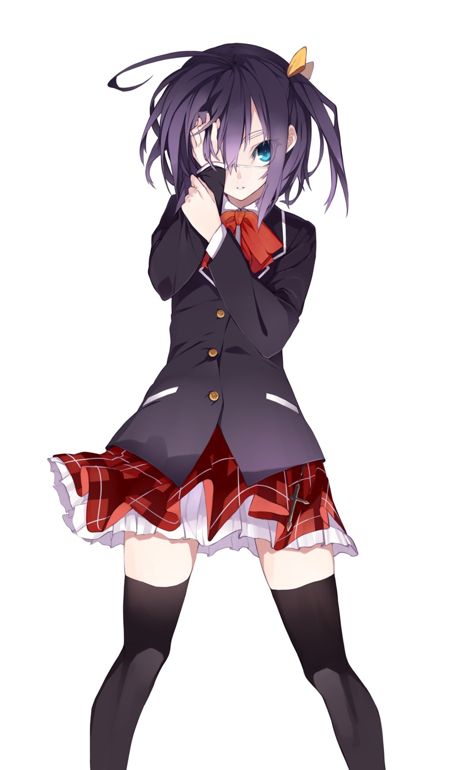 chuunibyou_demo_koi_ga_shitai! eyepatch seifuku senmu_(senmudayo) takanashi_rikka thighhighs