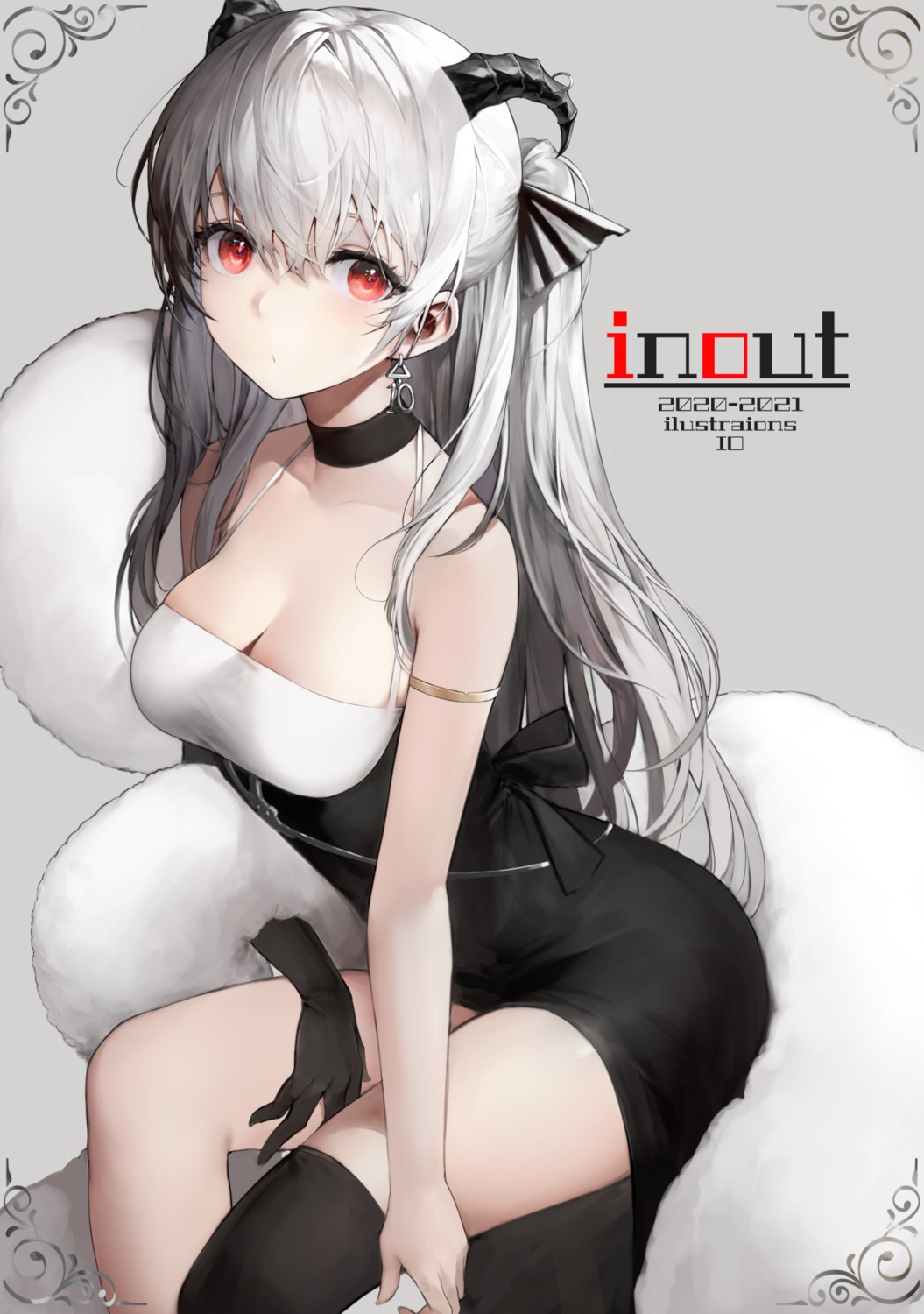 haori_io horns thighhighs