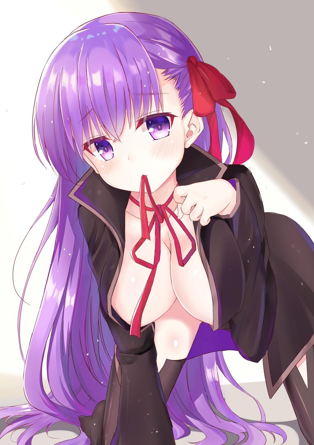 bb_(fate/extra_ccc) cleavage dombear fate/extra fate/extra_ccc fate/grand_order fate/stay_night no_bra open_shirt thighhighs