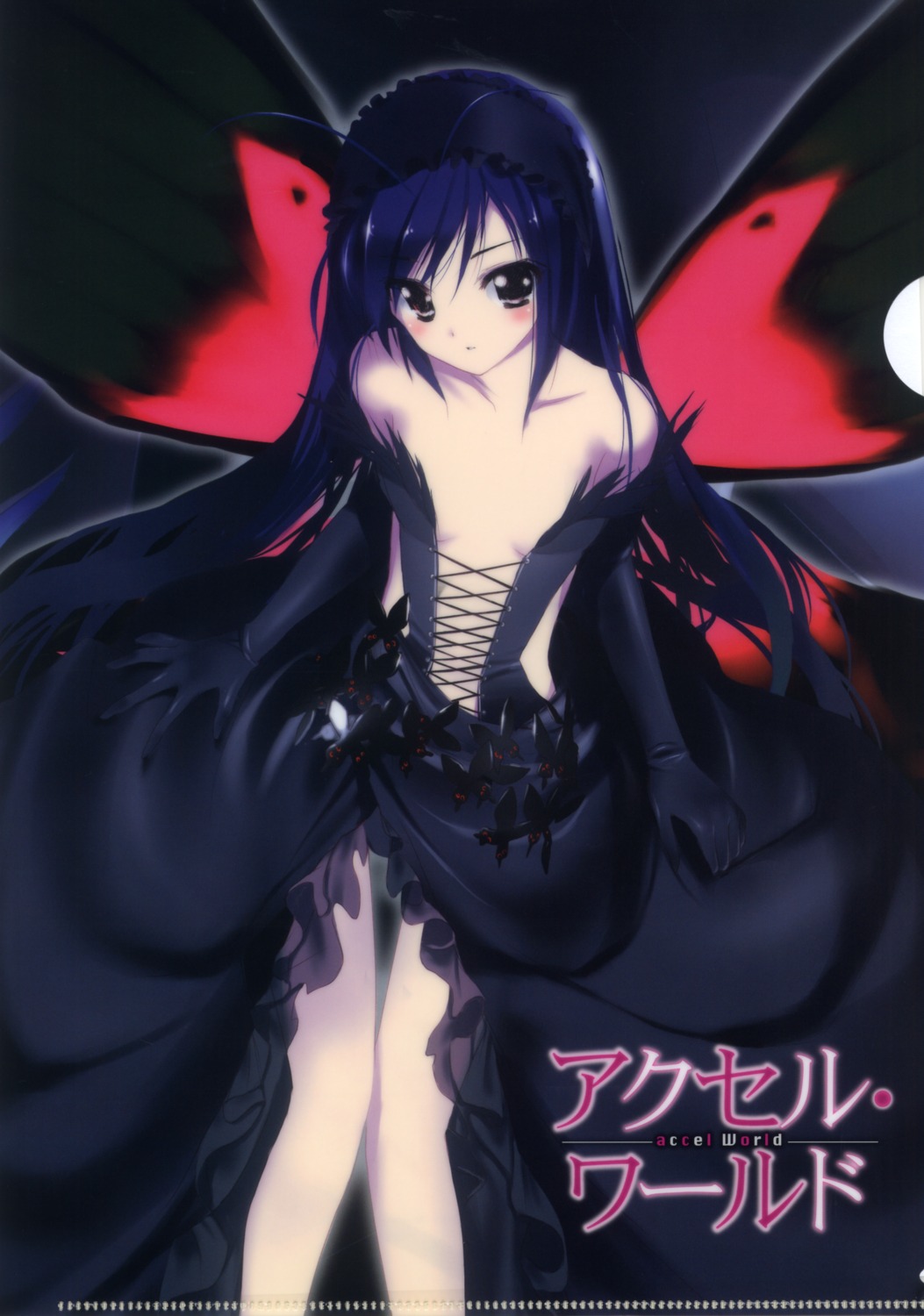 accel_world dress gothic_lolita hima kuroyukihime lolita_fashion pantsu see_through skirt_lift wings