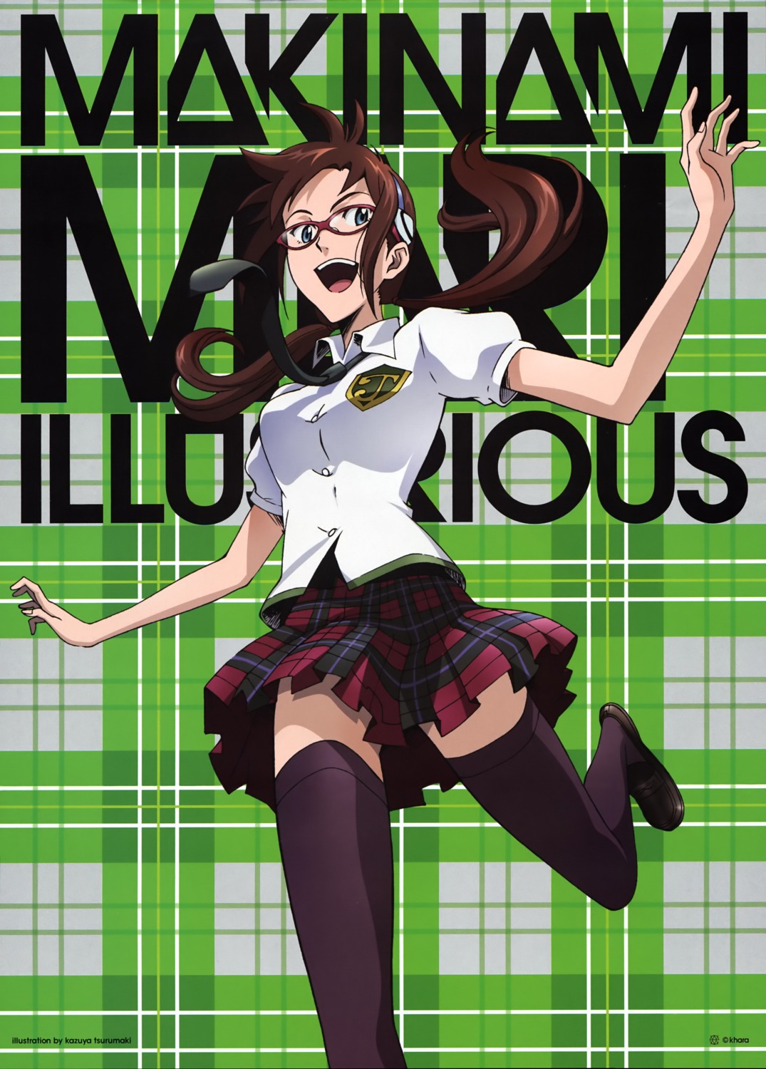 makinami_mari_illustrious megane neon_genesis_evangelion seifuku thighhighs tsurumaki_kazuya