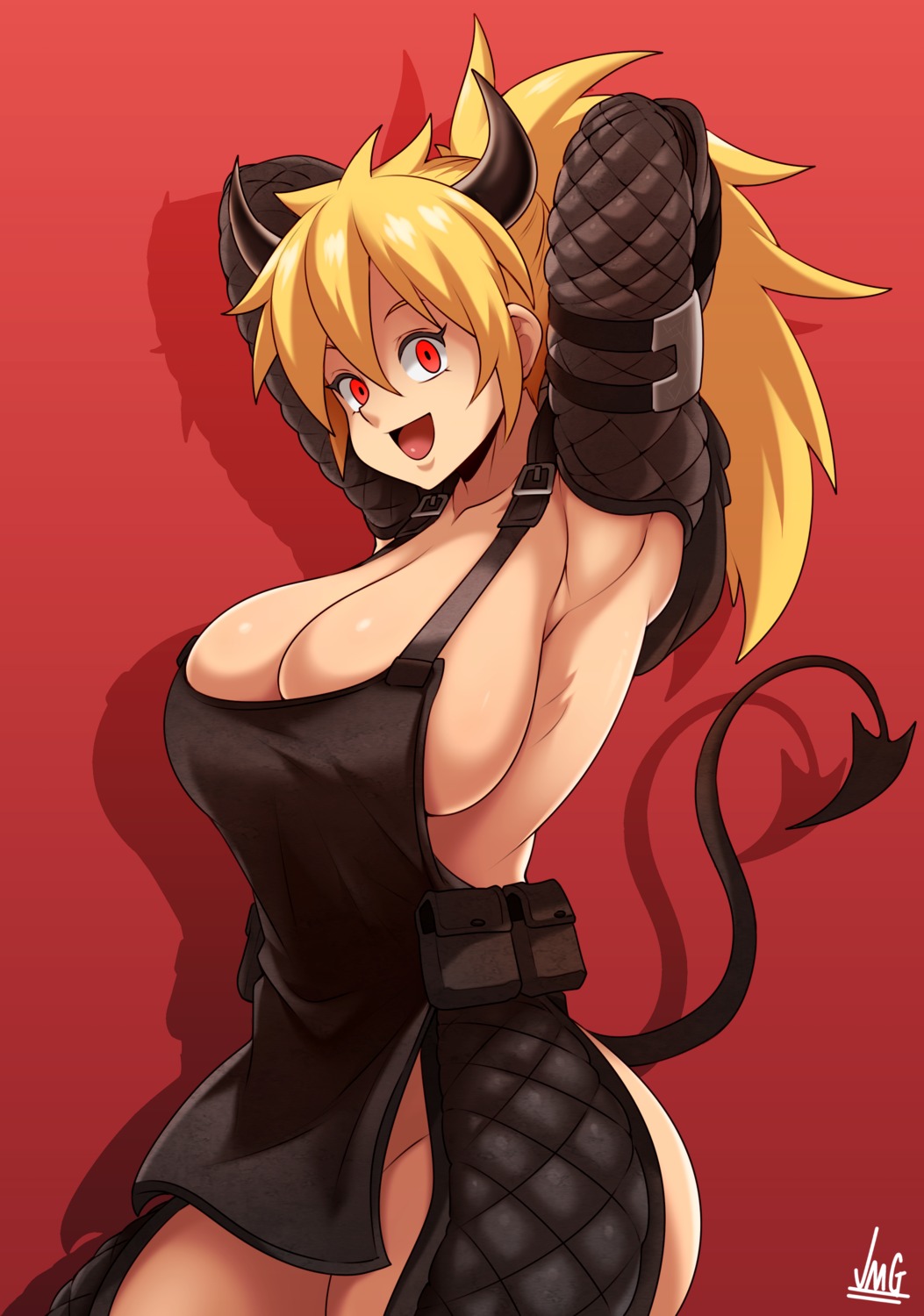 dorohedoro horns jmg nikaidou_(dorohedoro) no_bra tail