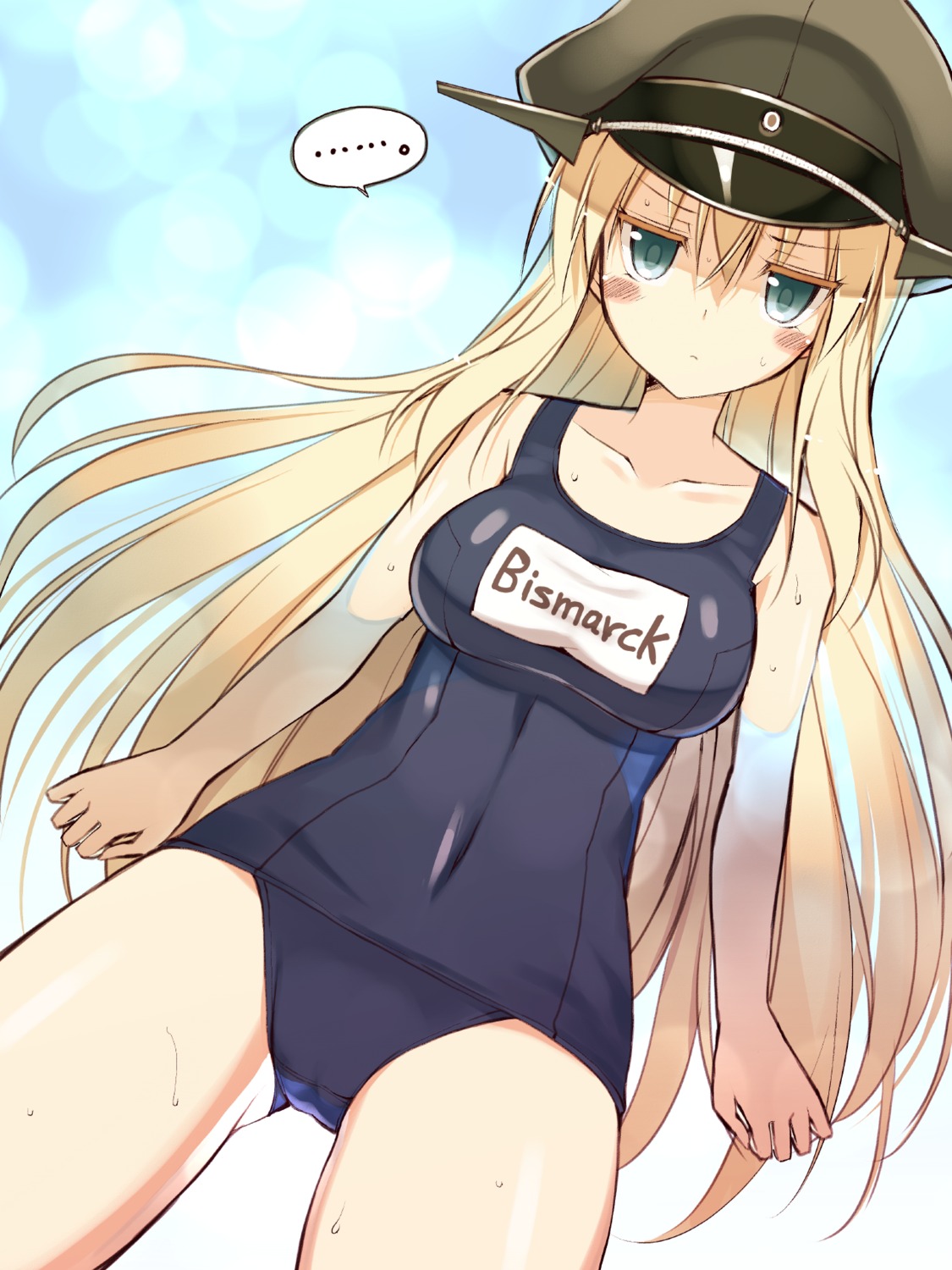 bismarck_(kancolle) kantai_collection oota_yuuichi school_swimsuit swimsuits