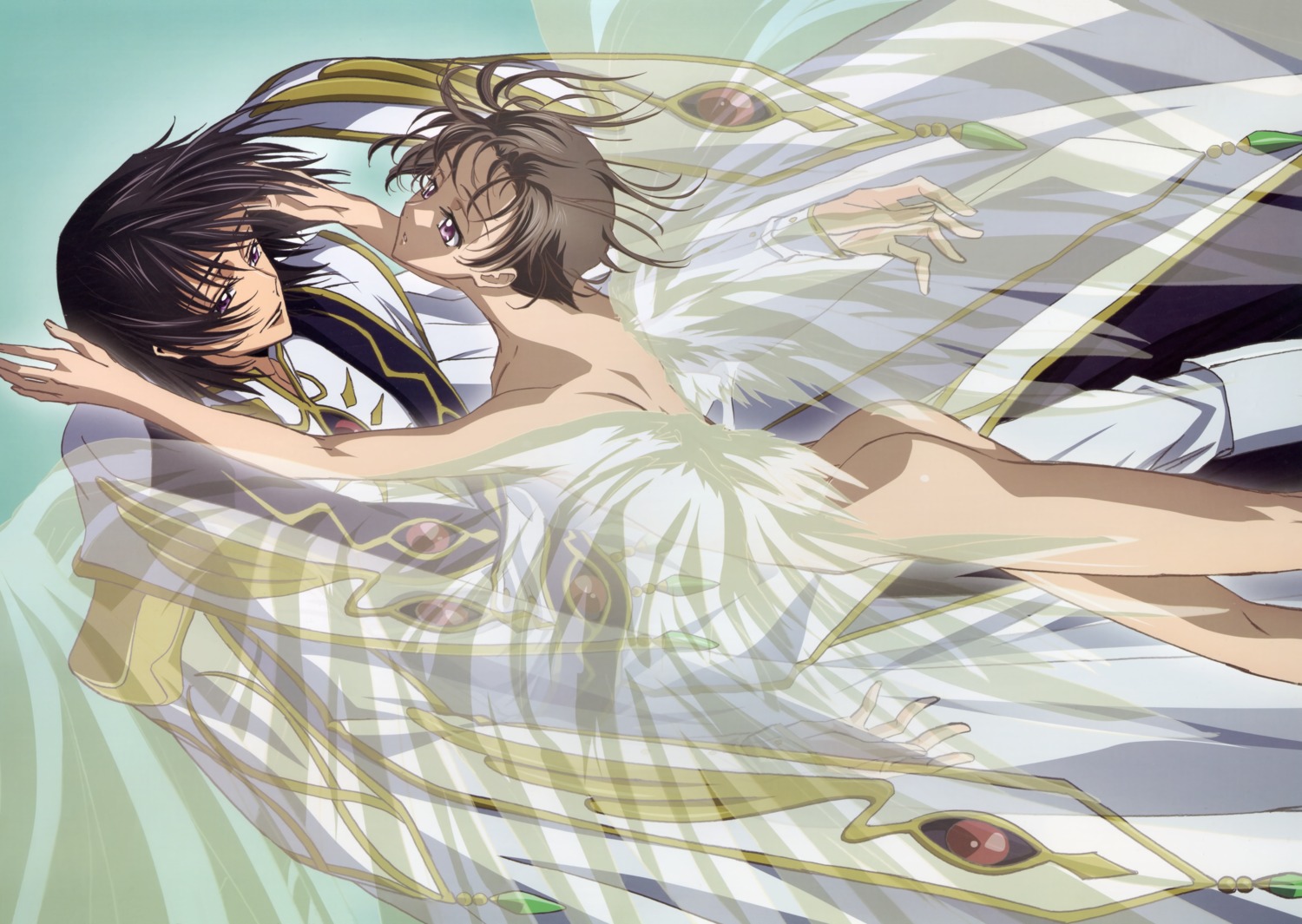 code_geass lelouch_lamperouge male naked r_shoutai rollo_lamperouge sakou_yukie scanning_dust yaoi