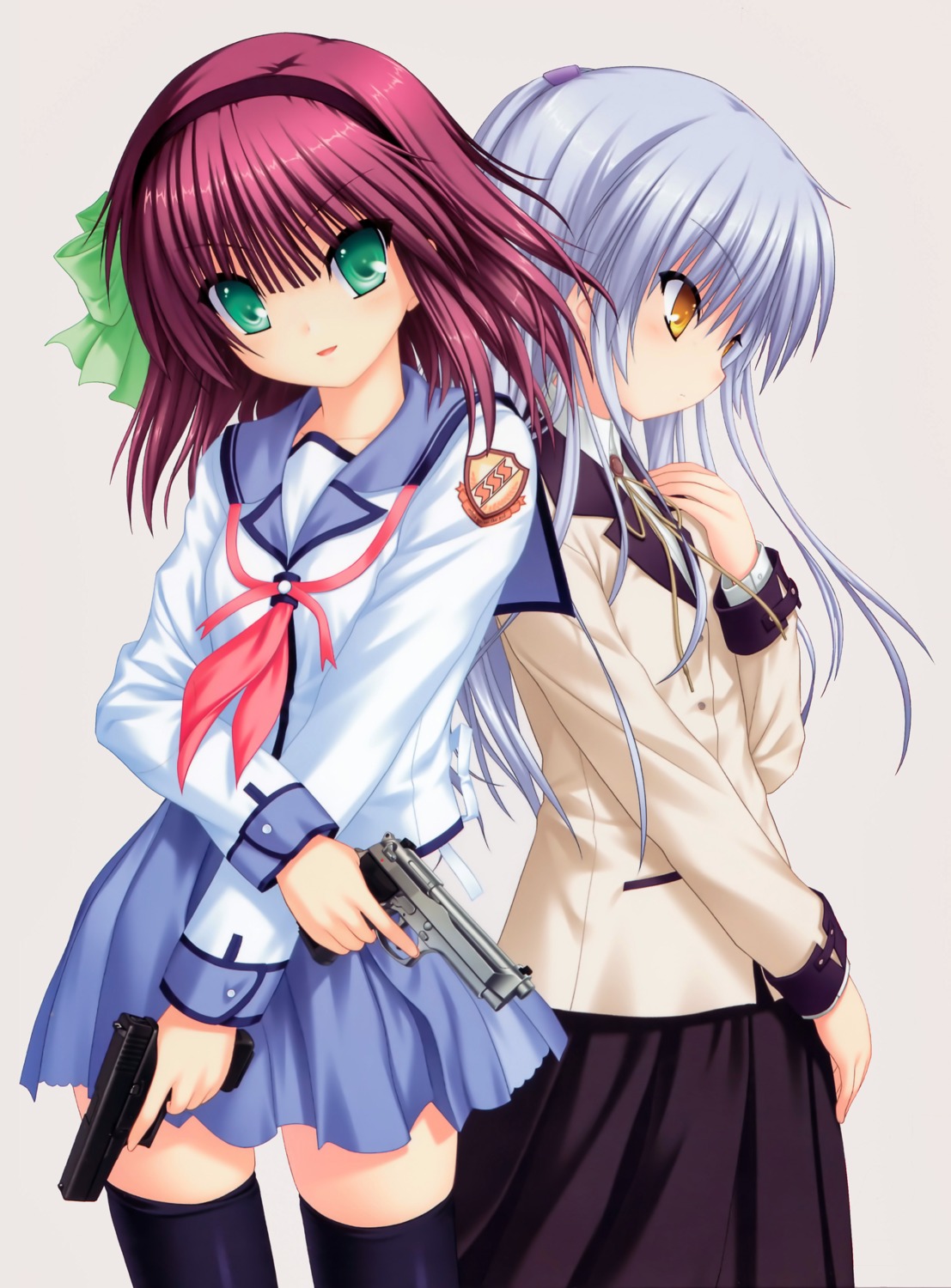 angel_beats! duplicate gun key na-ga seifuku tenshi thighhighs yurippe