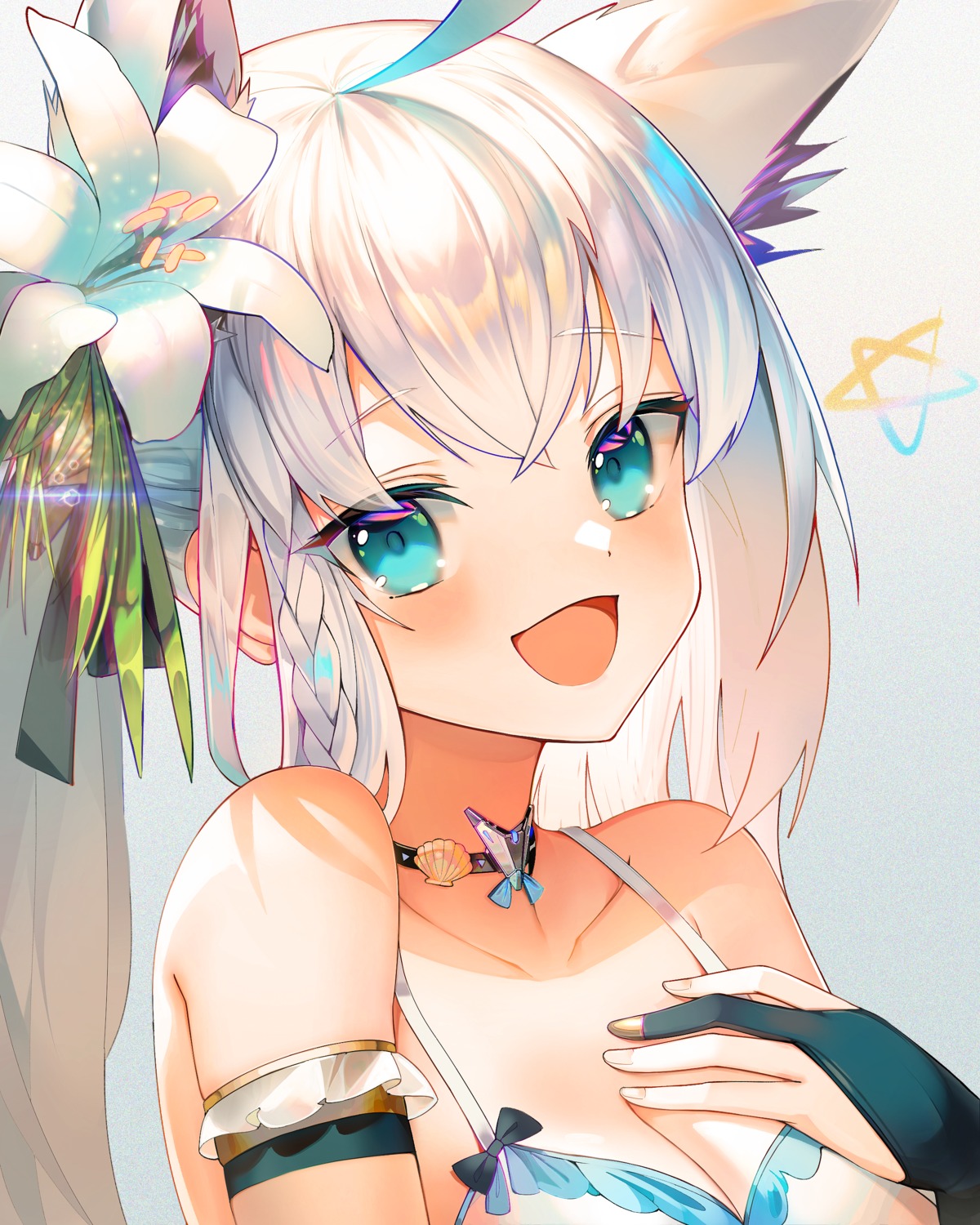 animal_ears hololive hololive_gamers janyhero kitsune shirakami_fubuki swimsuits