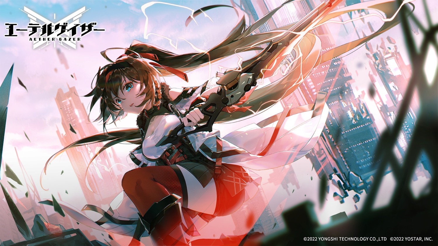 aether_gazer tagme thighhighs wallpaper weapon